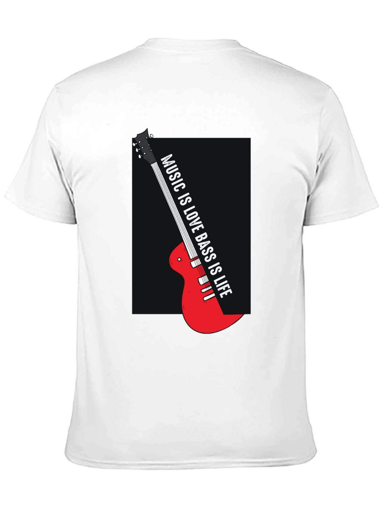 Music is Love Bass is Life Black T-Shirt