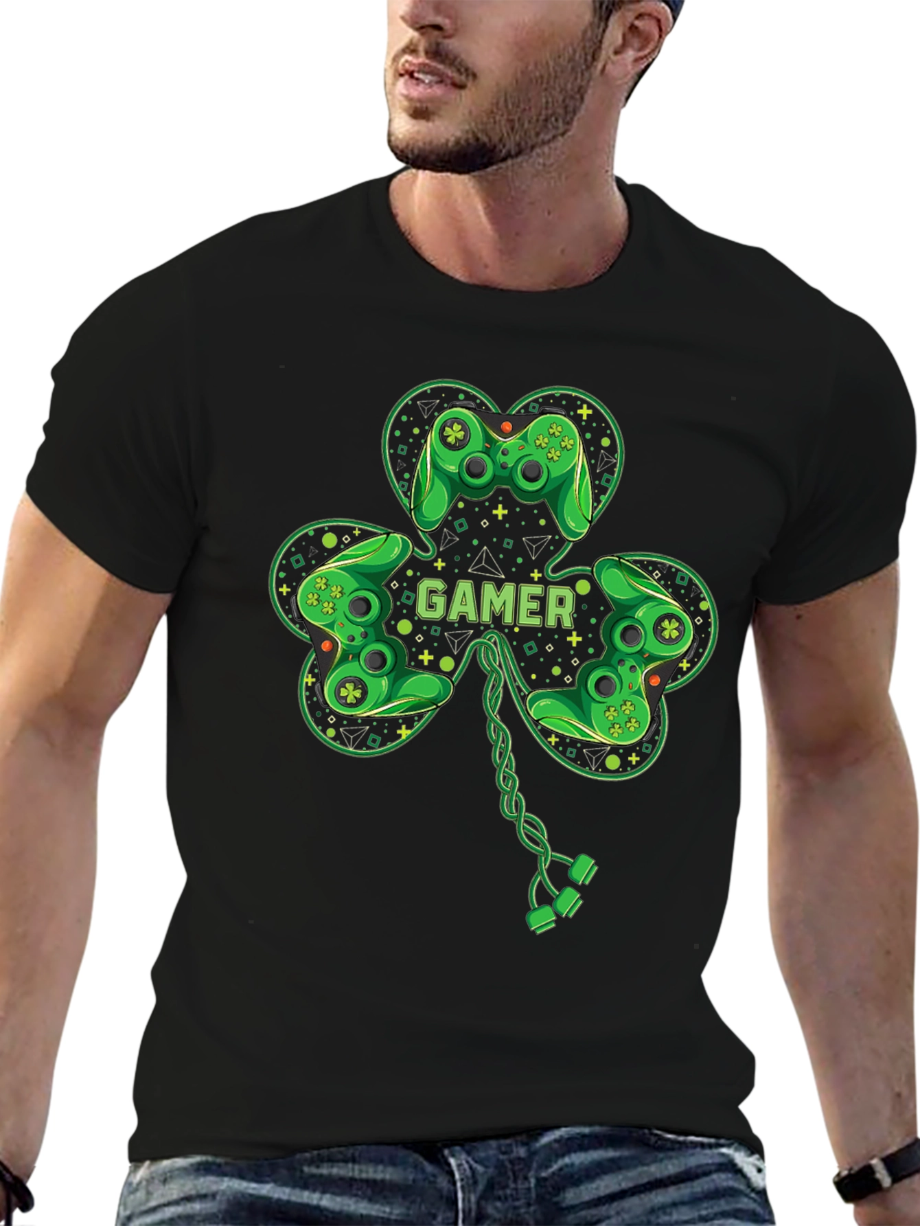 Gamer Shamrock T-Shirt - St. Patricks Day Gaming Tee