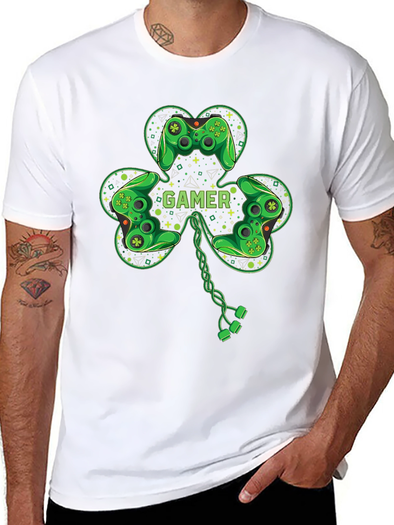 Gamer Shamrock T-Shirt - St. Patricks Day Gaming Tee