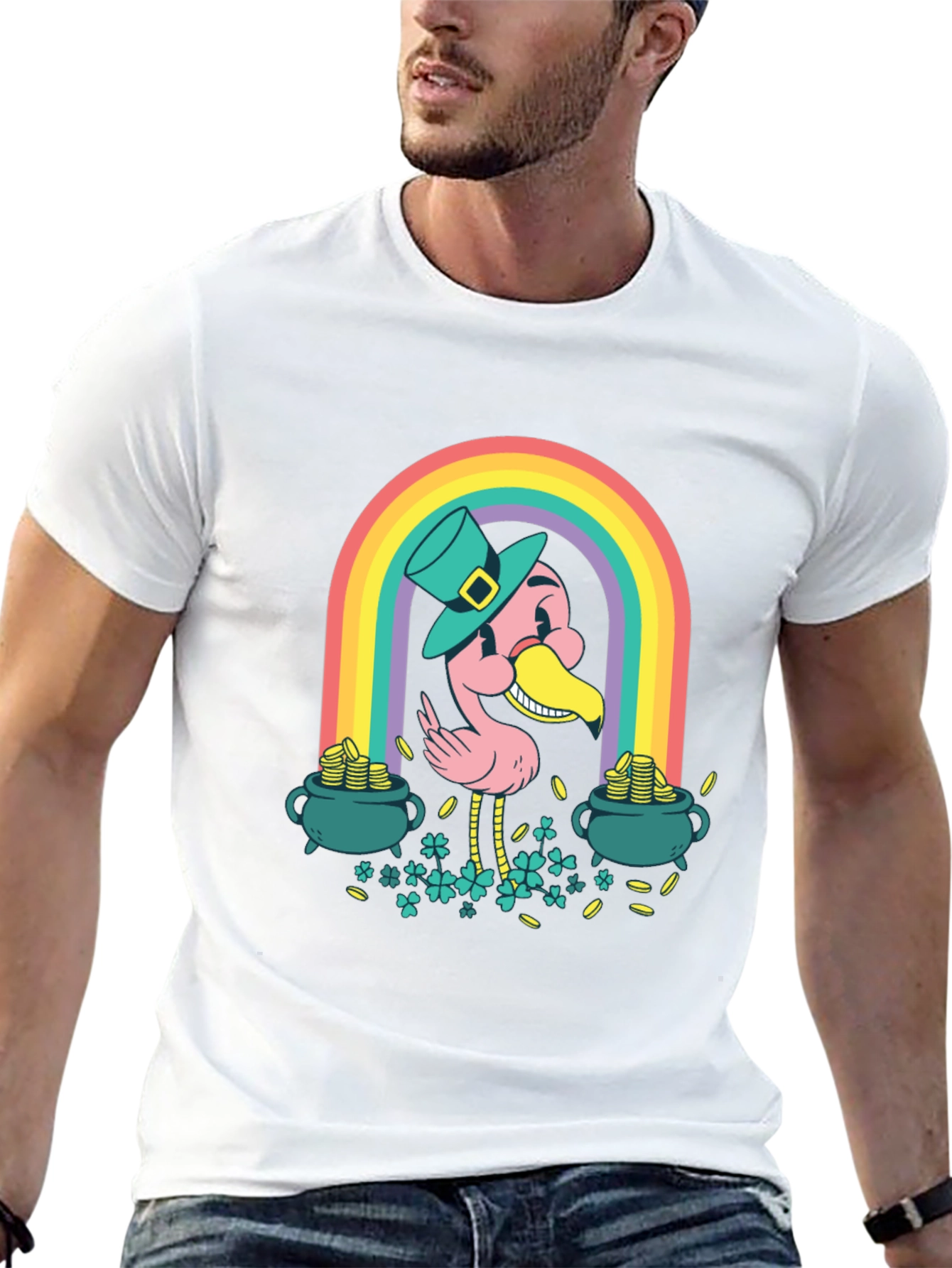 Lucky Flamingo St. Patricks Day T-Shirt