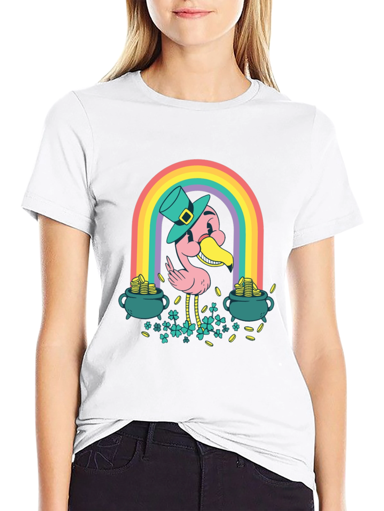 Lucky Flamingo St. Patricks Day T-Shirt