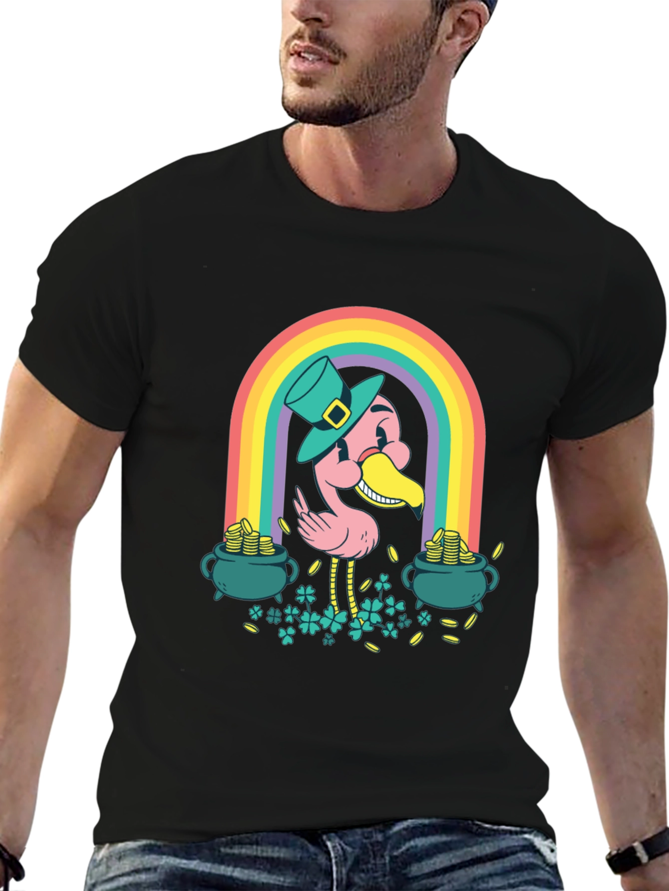 Lucky Flamingo St. Patricks Day T-Shirt