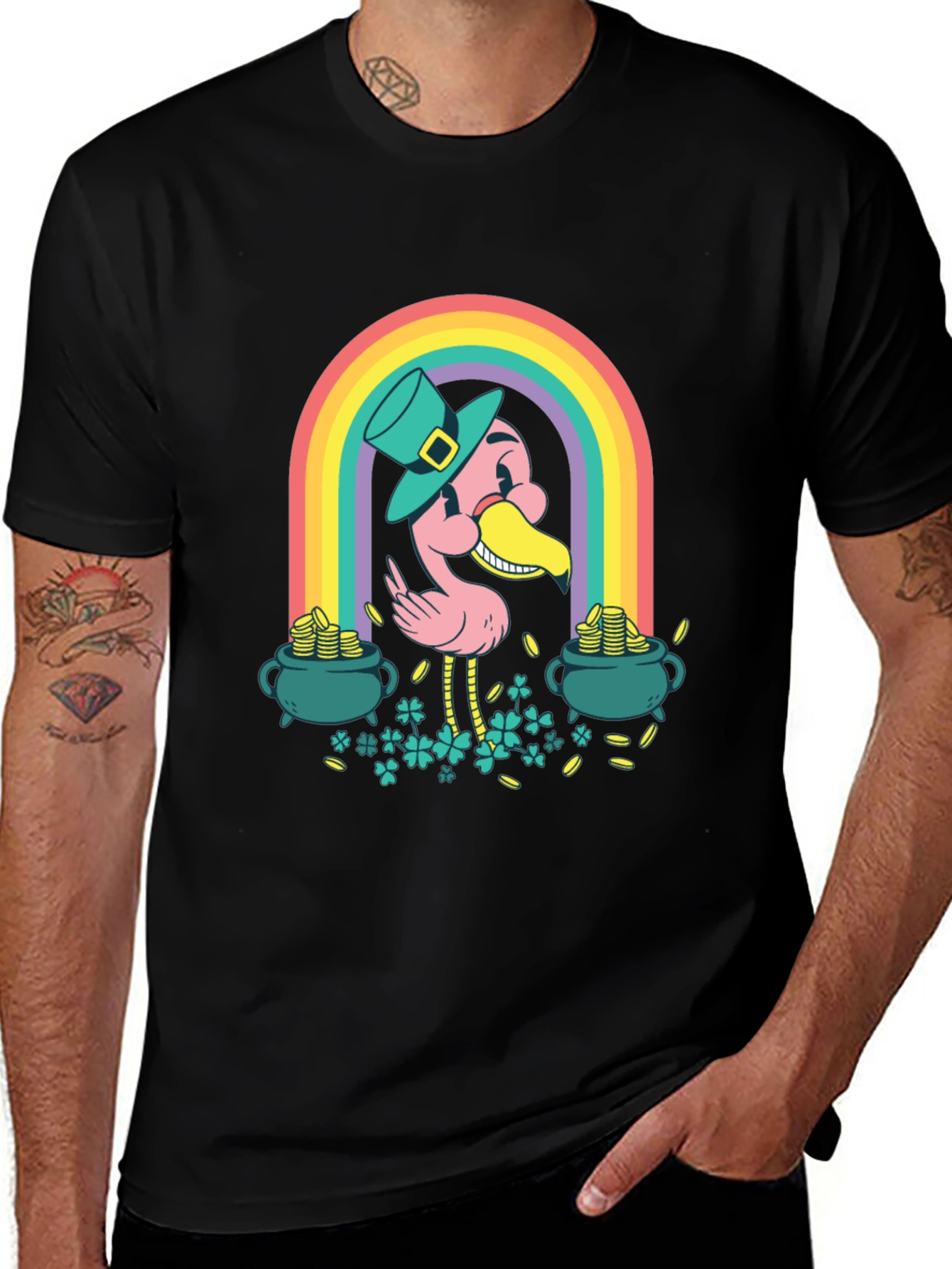 Lucky Flamingo St. Patricks Day T-Shirt