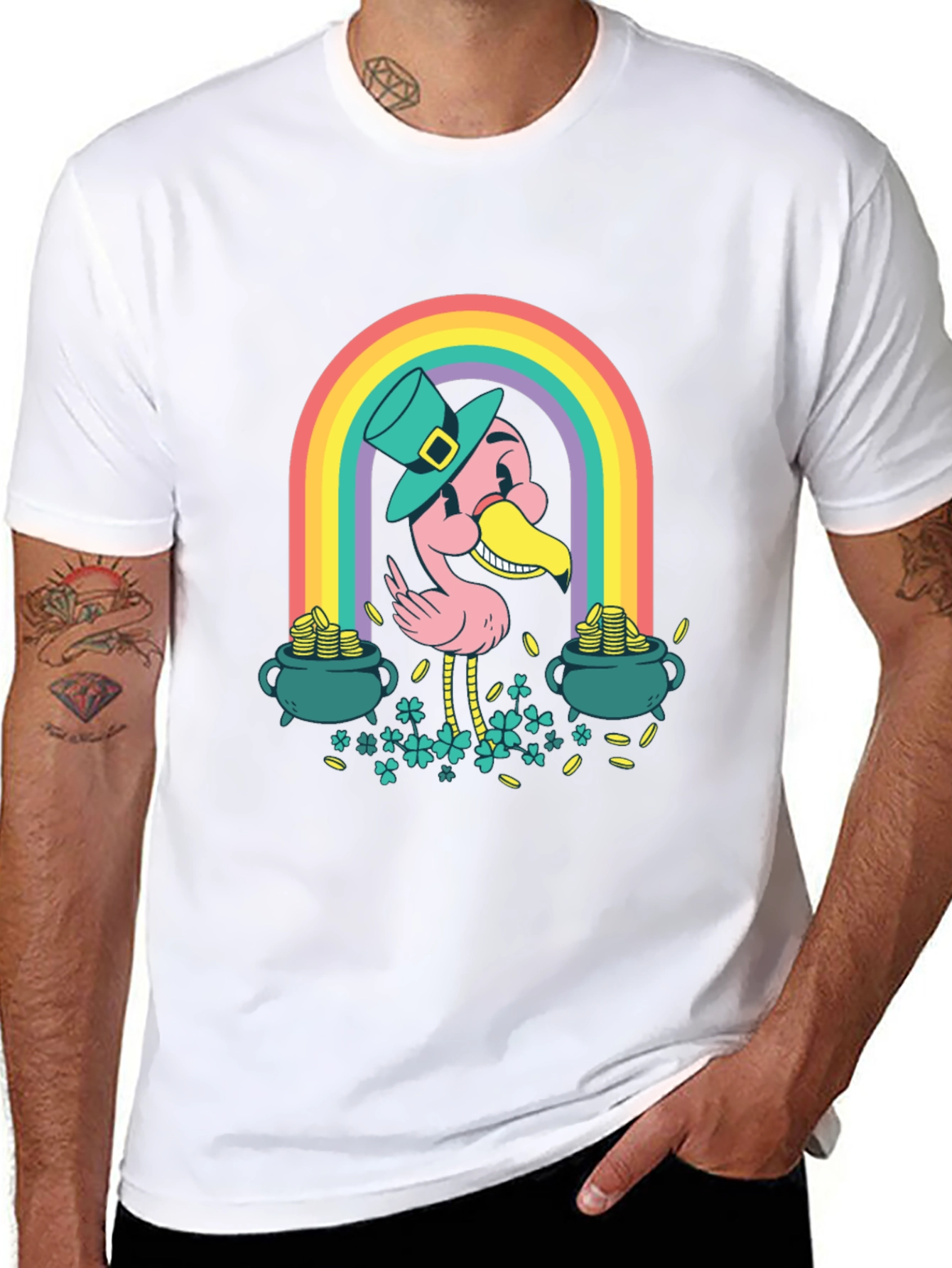 Lucky Flamingo St. Patricks Day T-Shirt