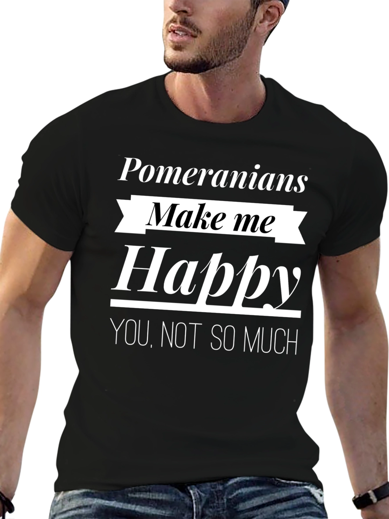 Pomeranians Make Me Happy Funny T-Shirt