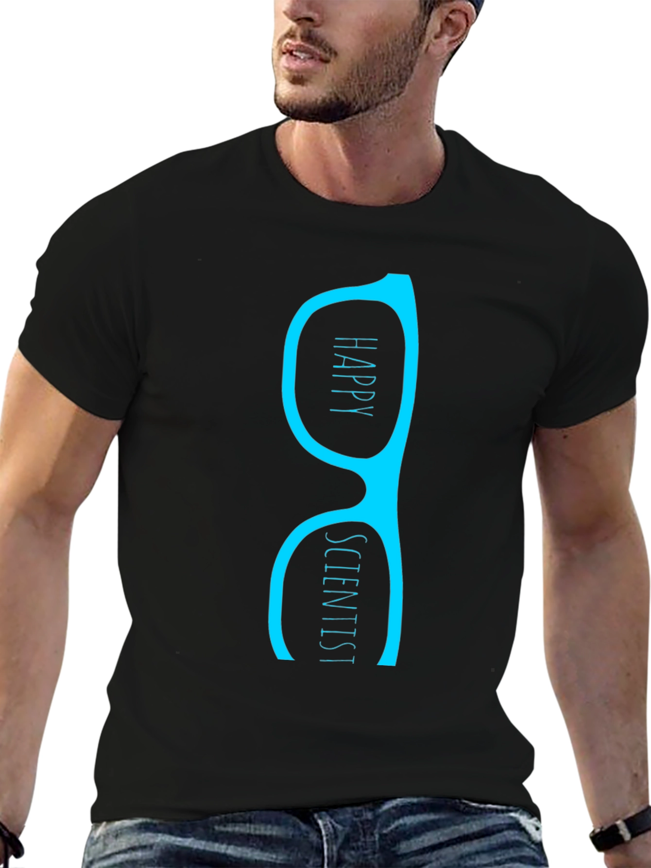 Happy Scientist T-Shirt - Black Graphic Tee