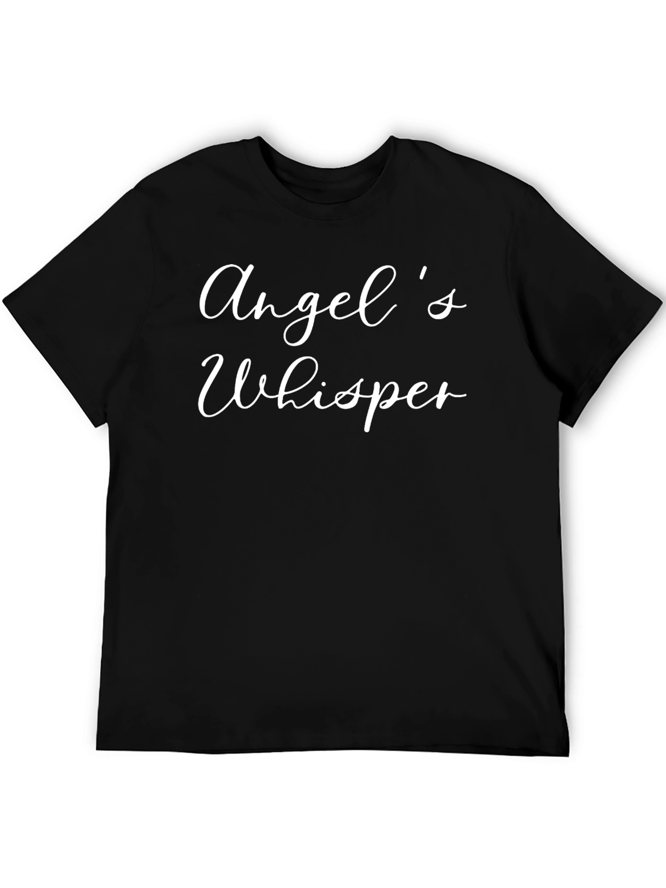 Angels Whisper Black Graphic T-Shirt