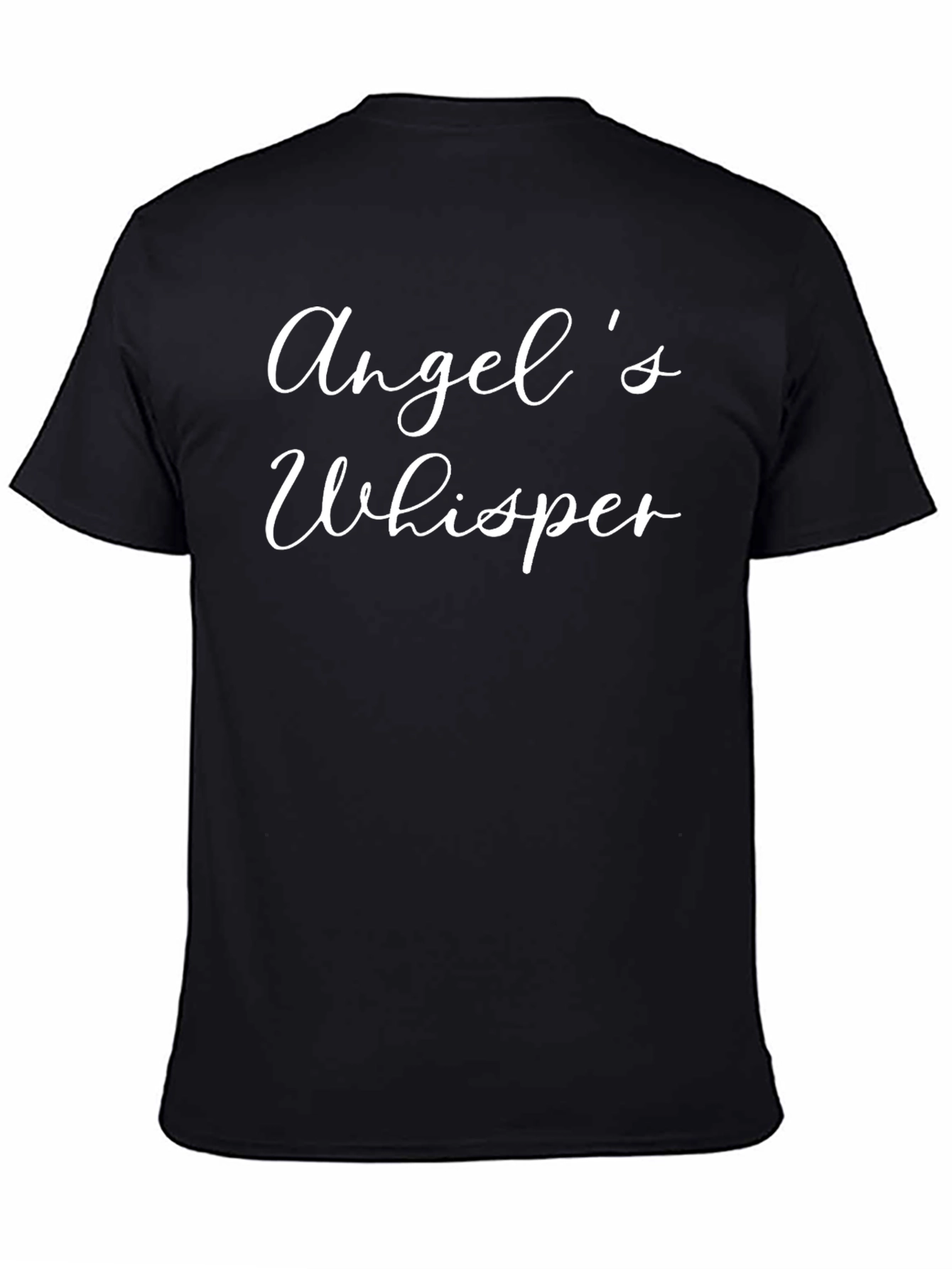 Angels Whisper Black Graphic T-Shirt