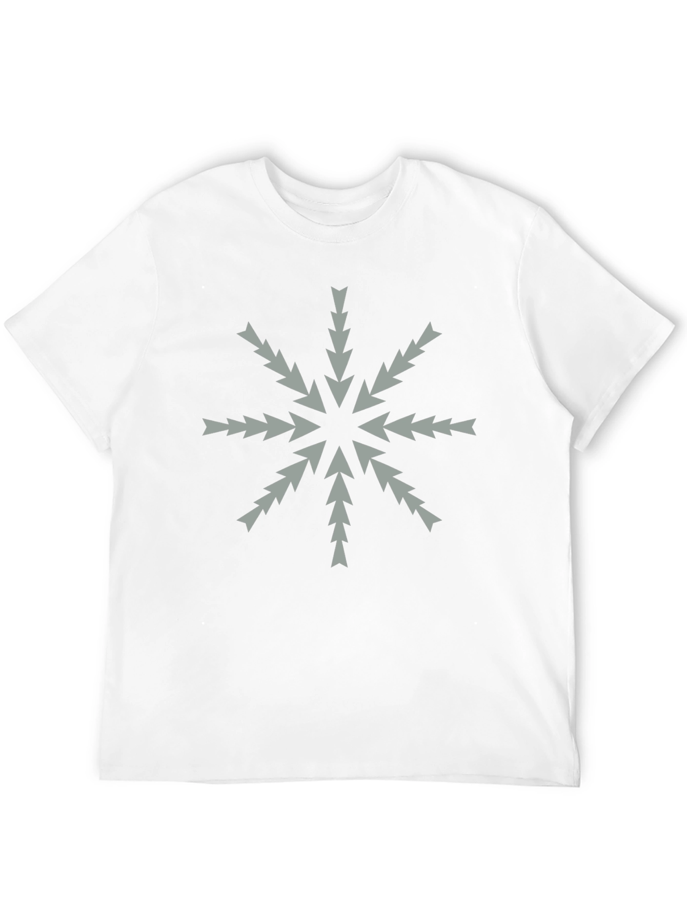 Arrow Snowflake Tee - Stylish Black Crew Neck T-Shirt