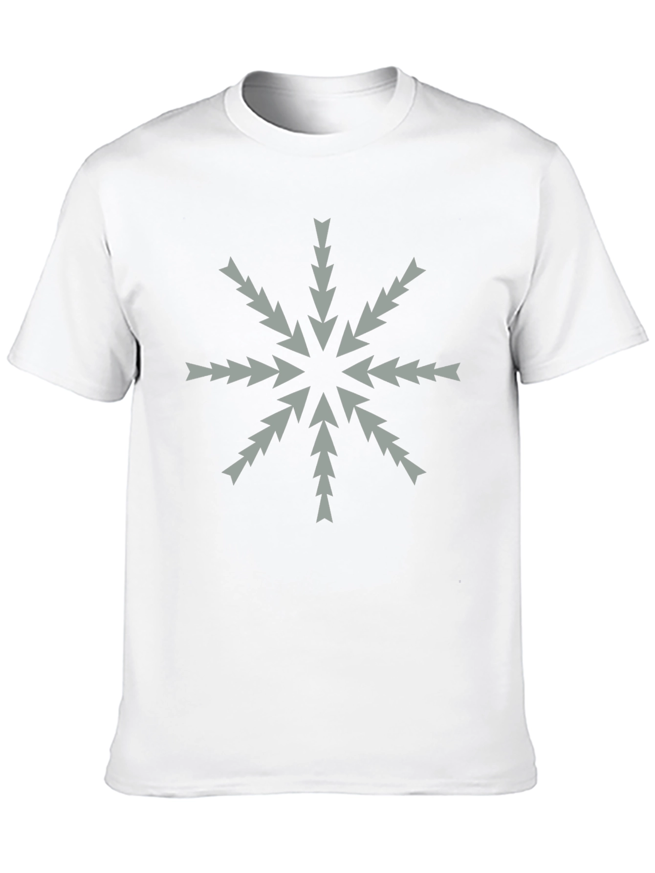 Arrow Snowflake Tee - Stylish Black Crew Neck T-Shirt