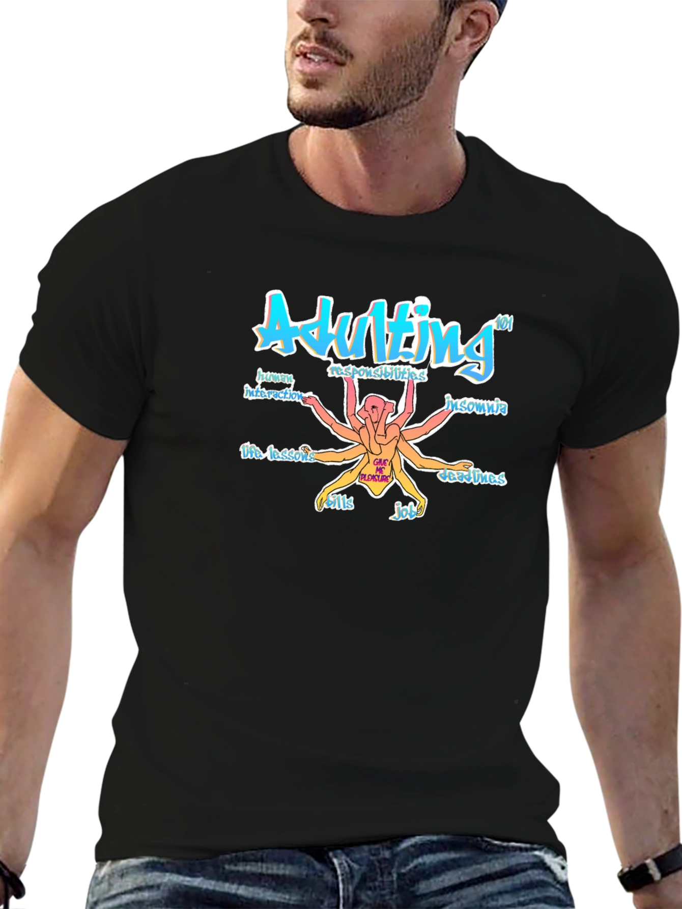 Adulting 101 Graphic Print T-Shirt