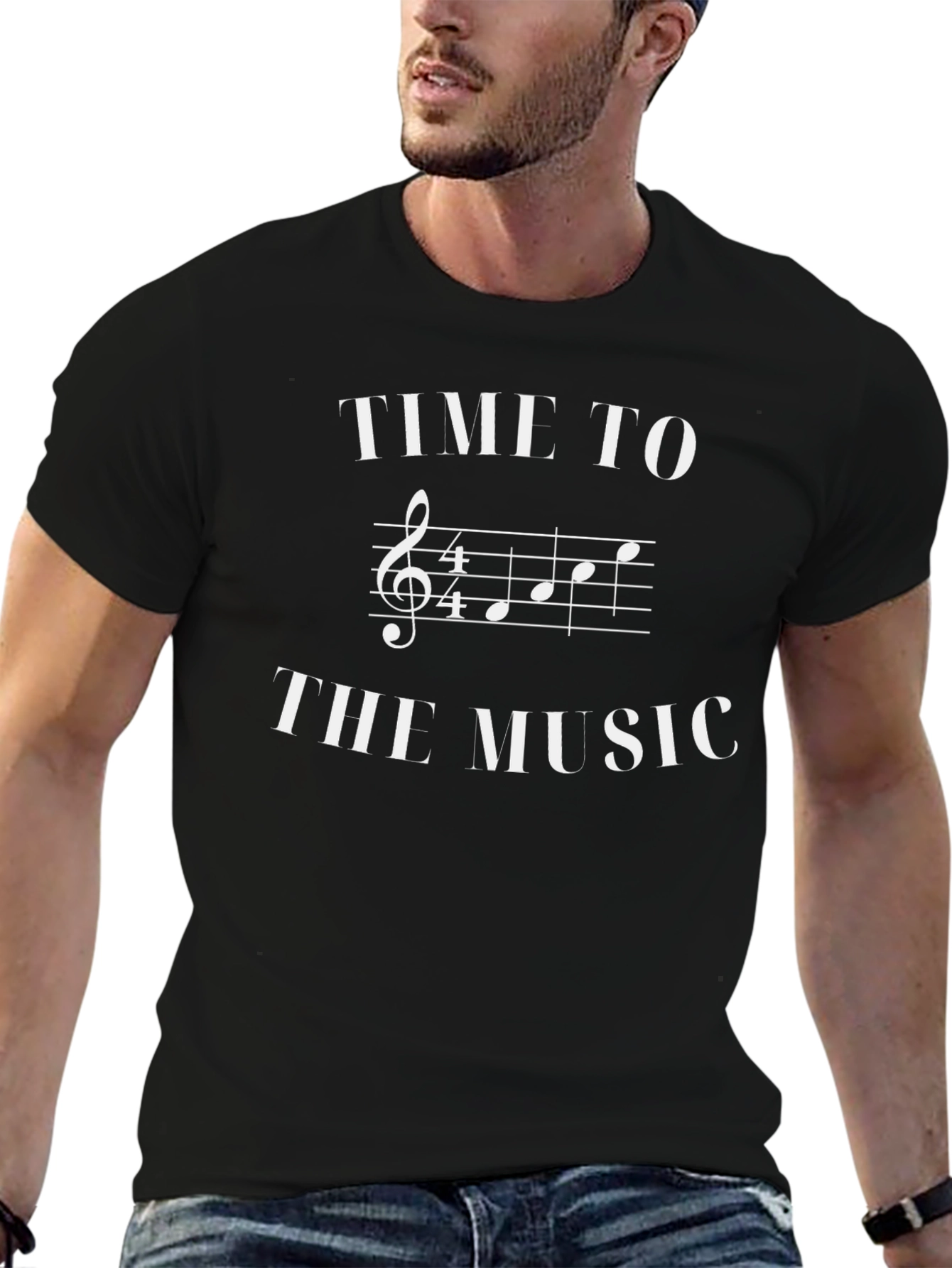 Time To The Music Black Graphic Tee