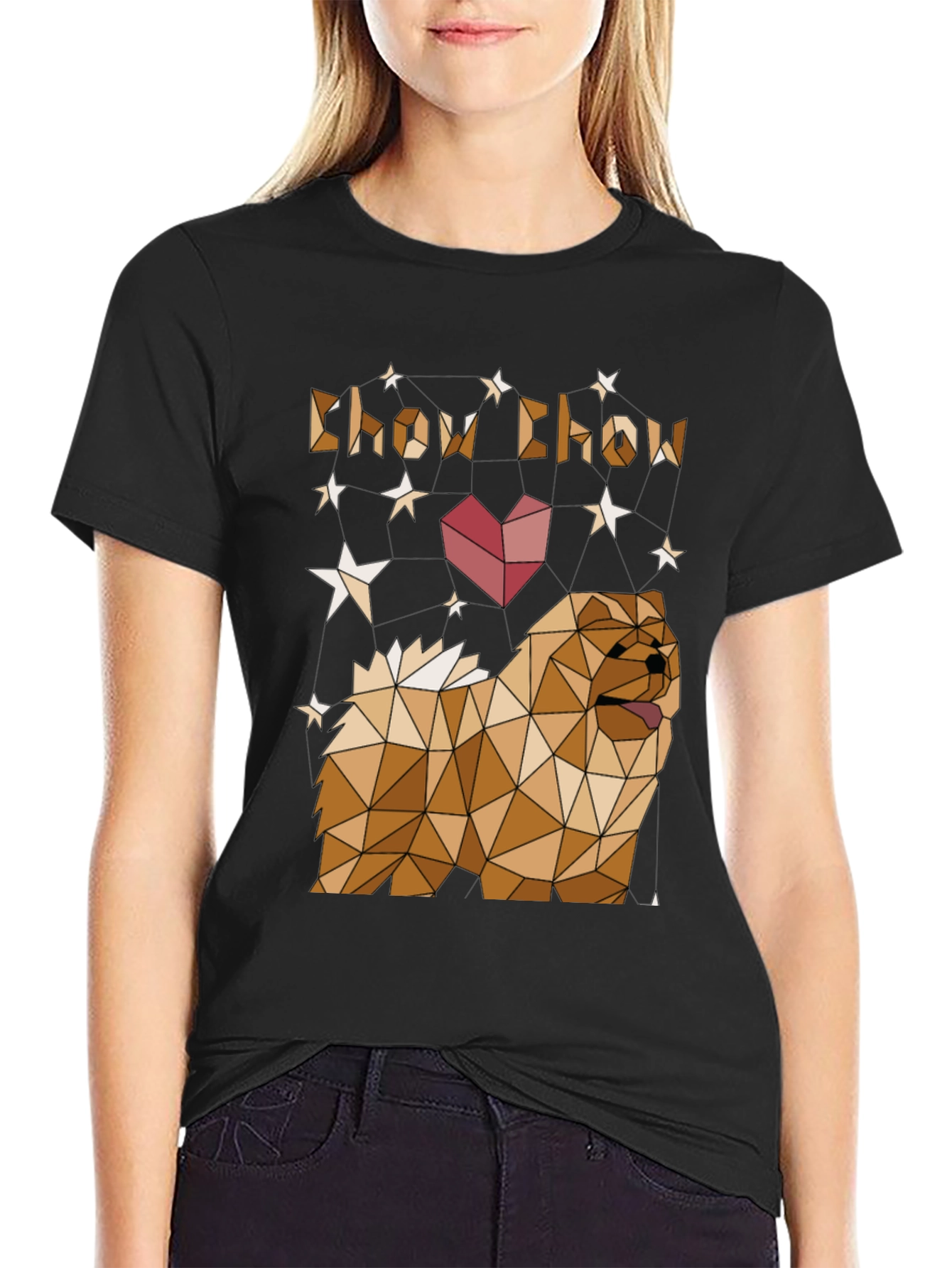 Geometric Chow Chow Dog Graphic Tee