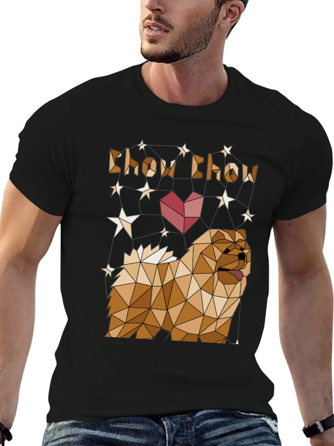 Geometric Chow Chow Dog Graphic Tee