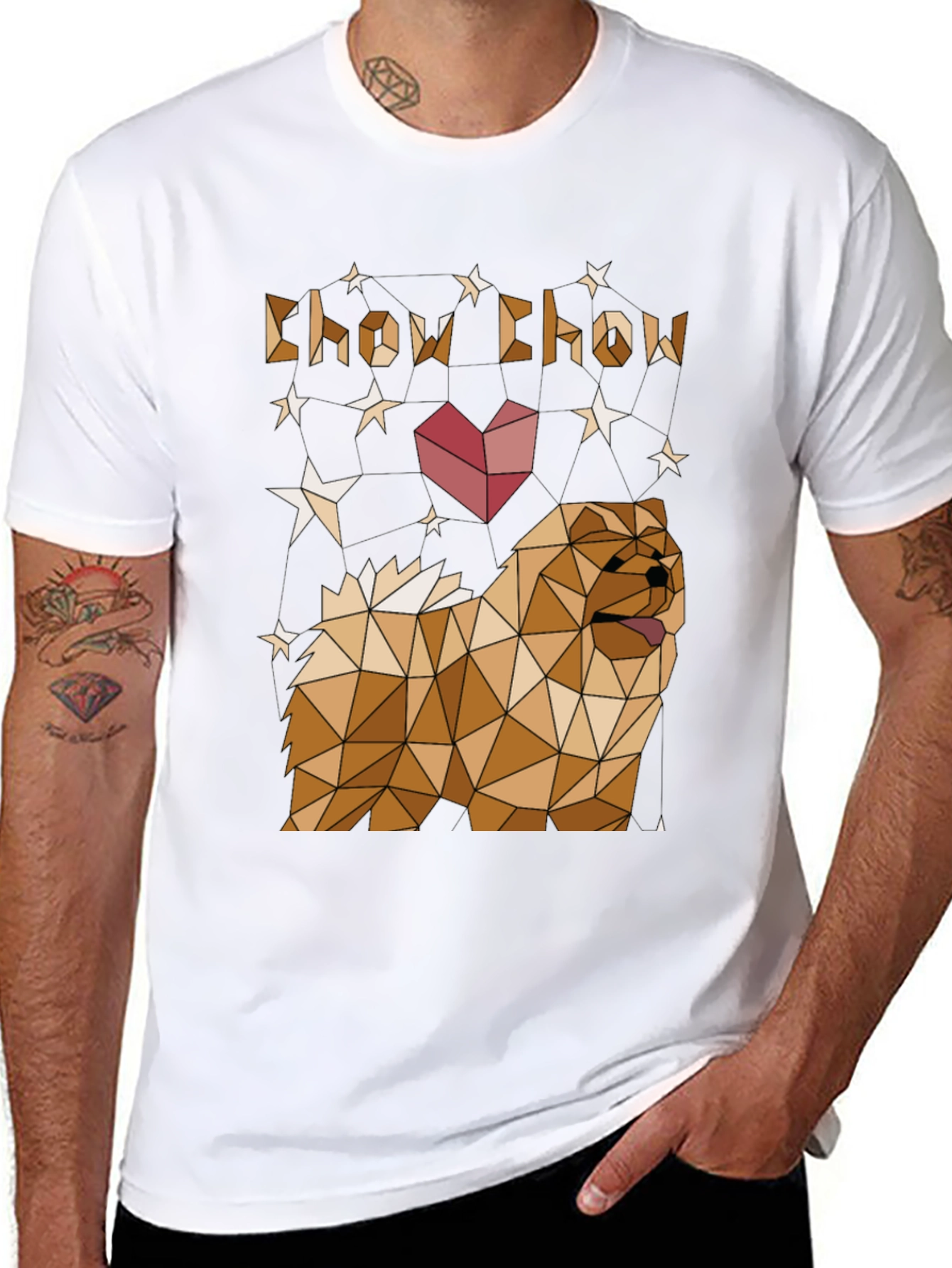 Geometric Chow Chow Dog Graphic Tee