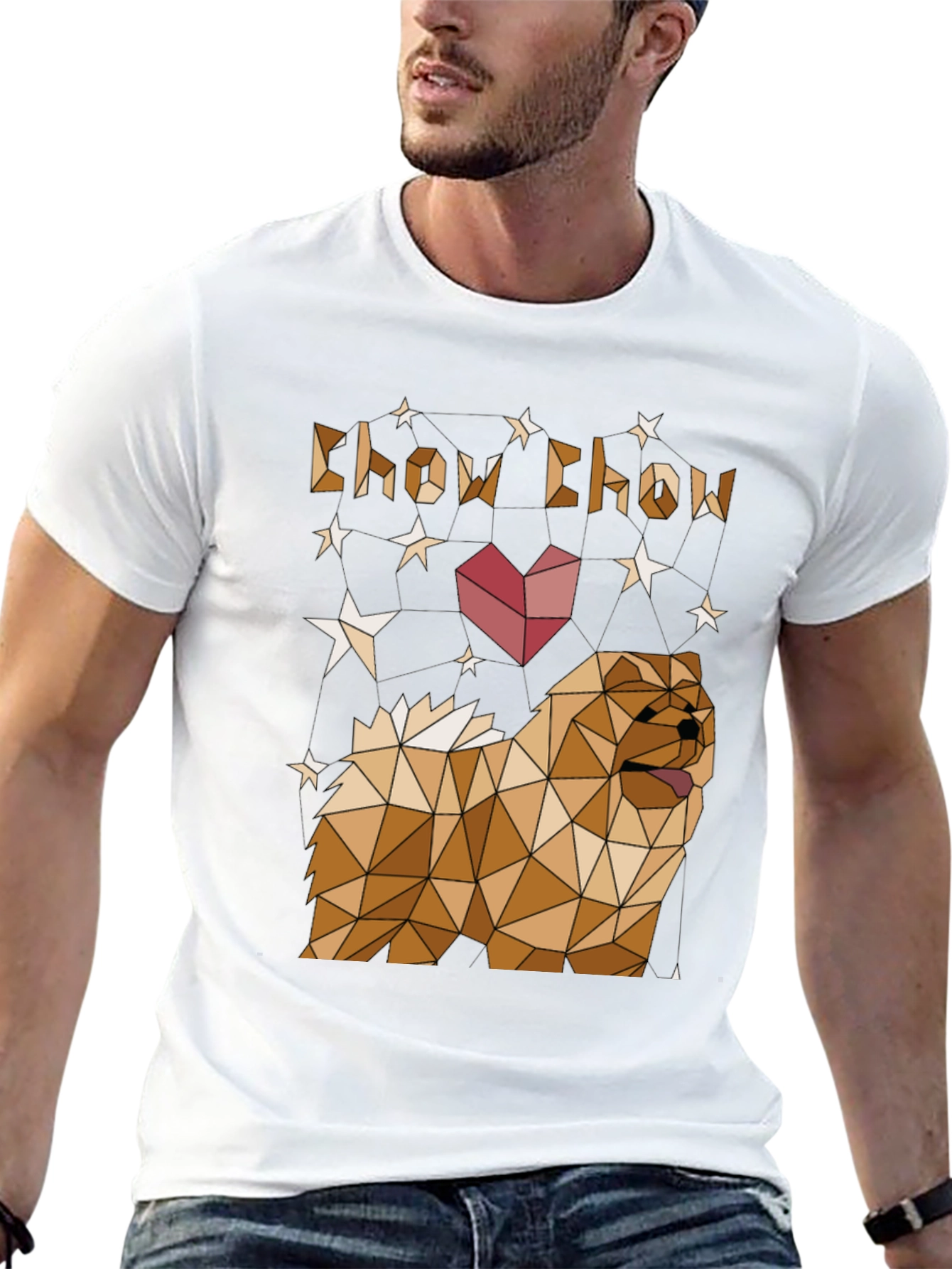 Geometric Chow Chow Dog Graphic Tee