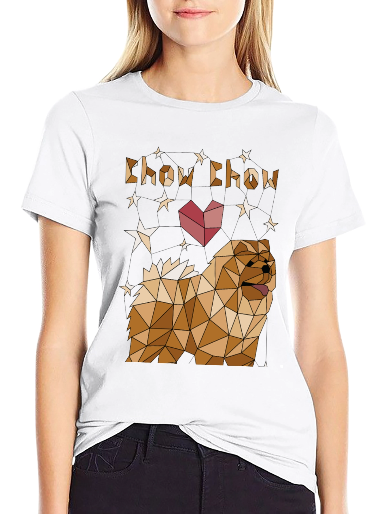 Geometric Chow Chow Dog Graphic Tee