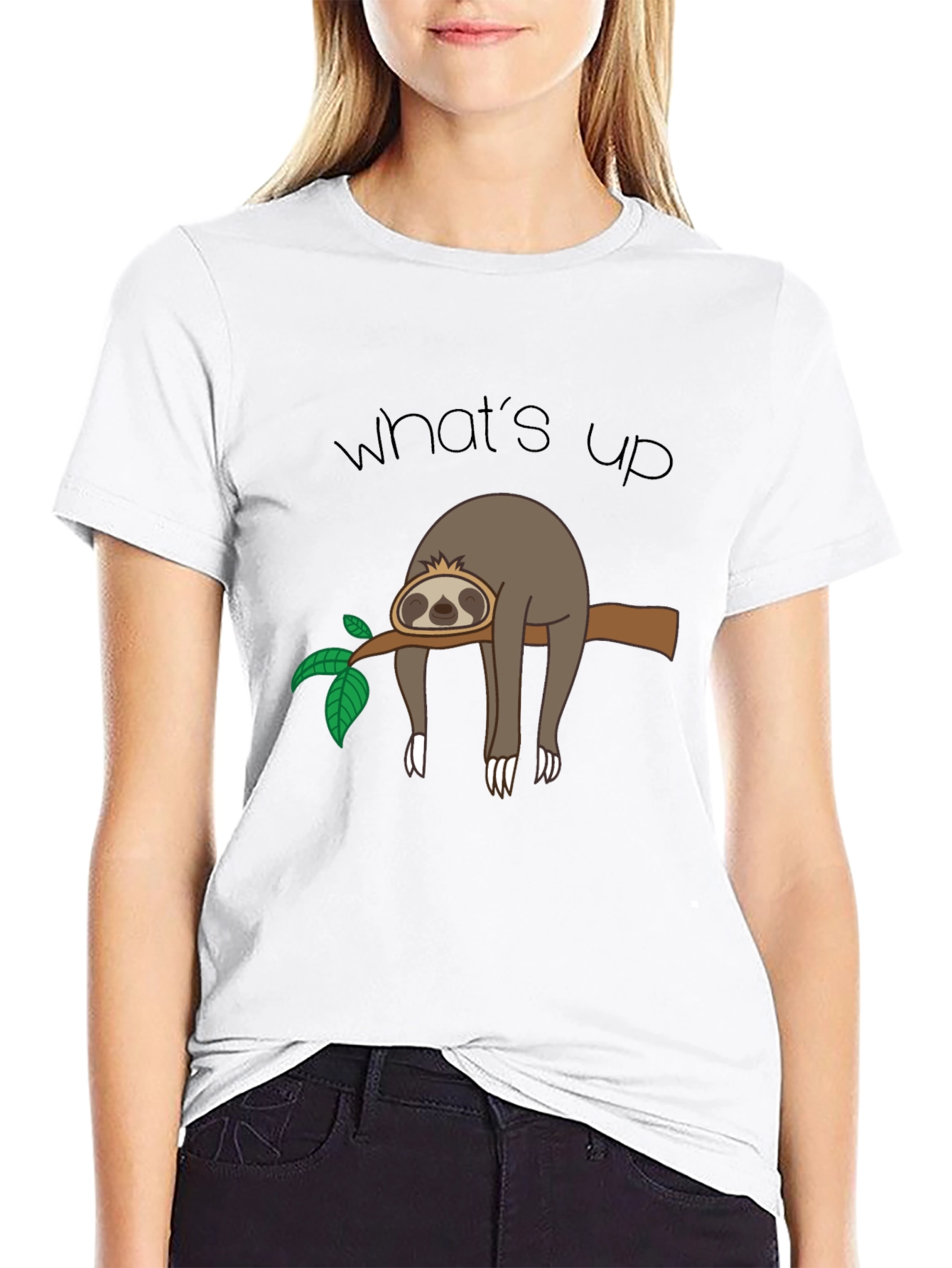 Lazy Sloth Graphic T-Shirt - Whats Up Funny Tee