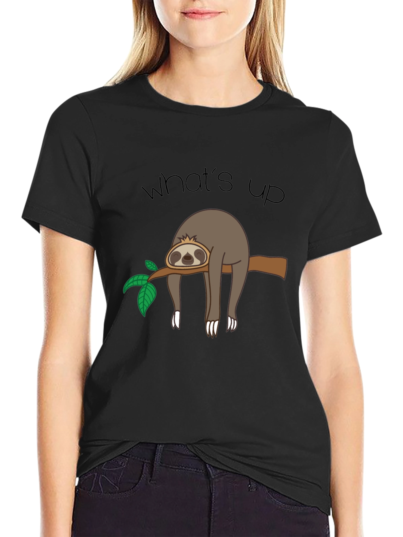 Lazy Sloth Graphic T-Shirt - Whats Up Funny Tee