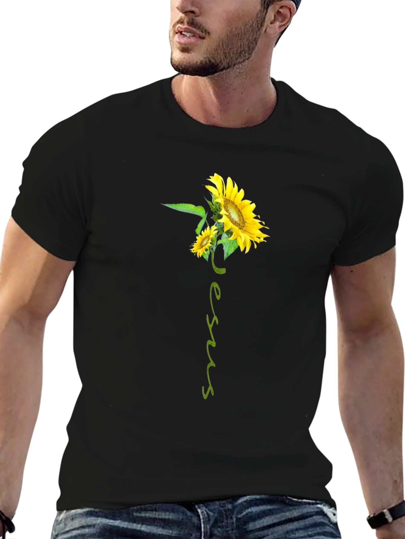 Sunflower Jesus Graphic T-Shirt