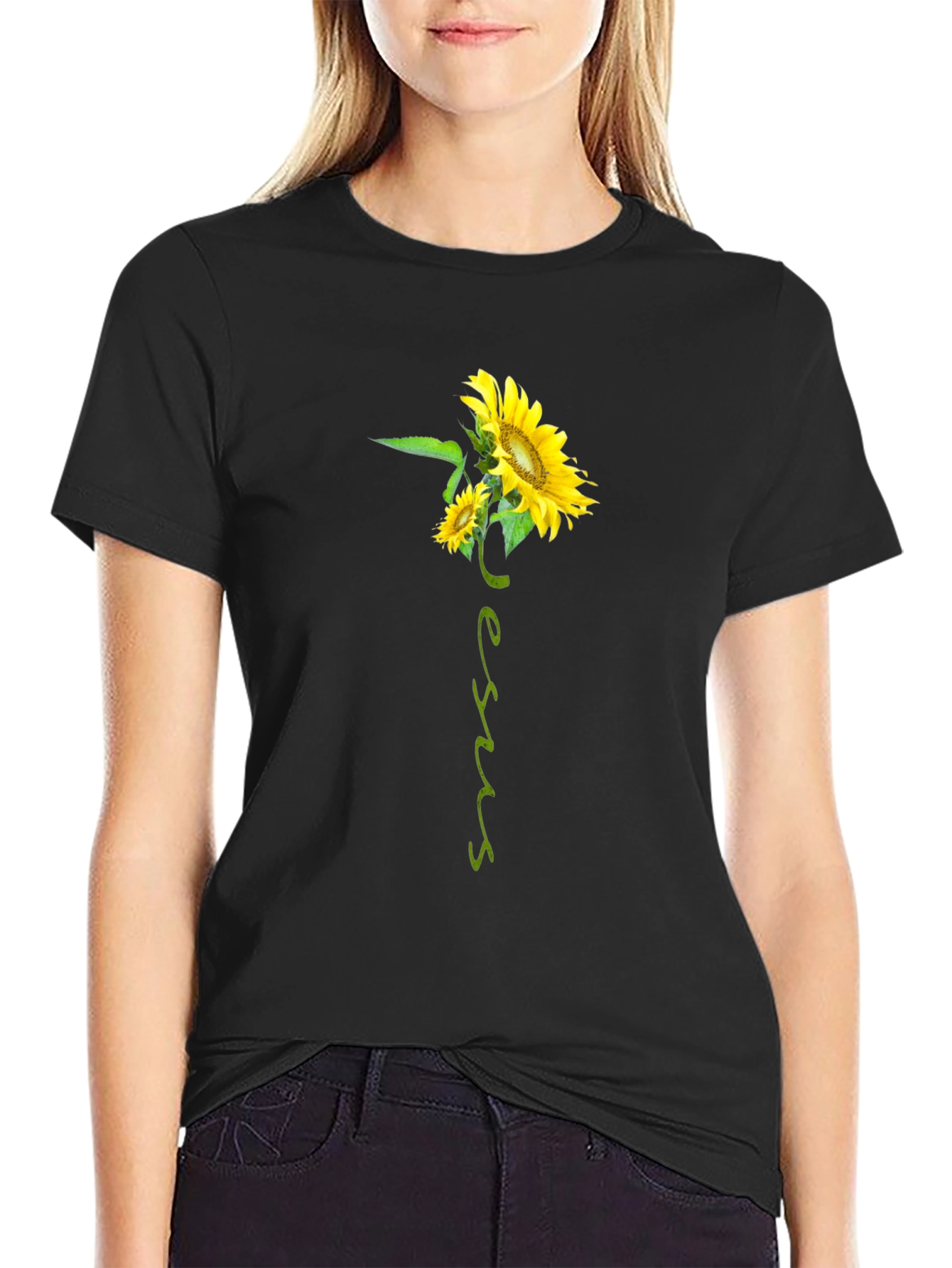 Sunflower Jesus Graphic T-Shirt
