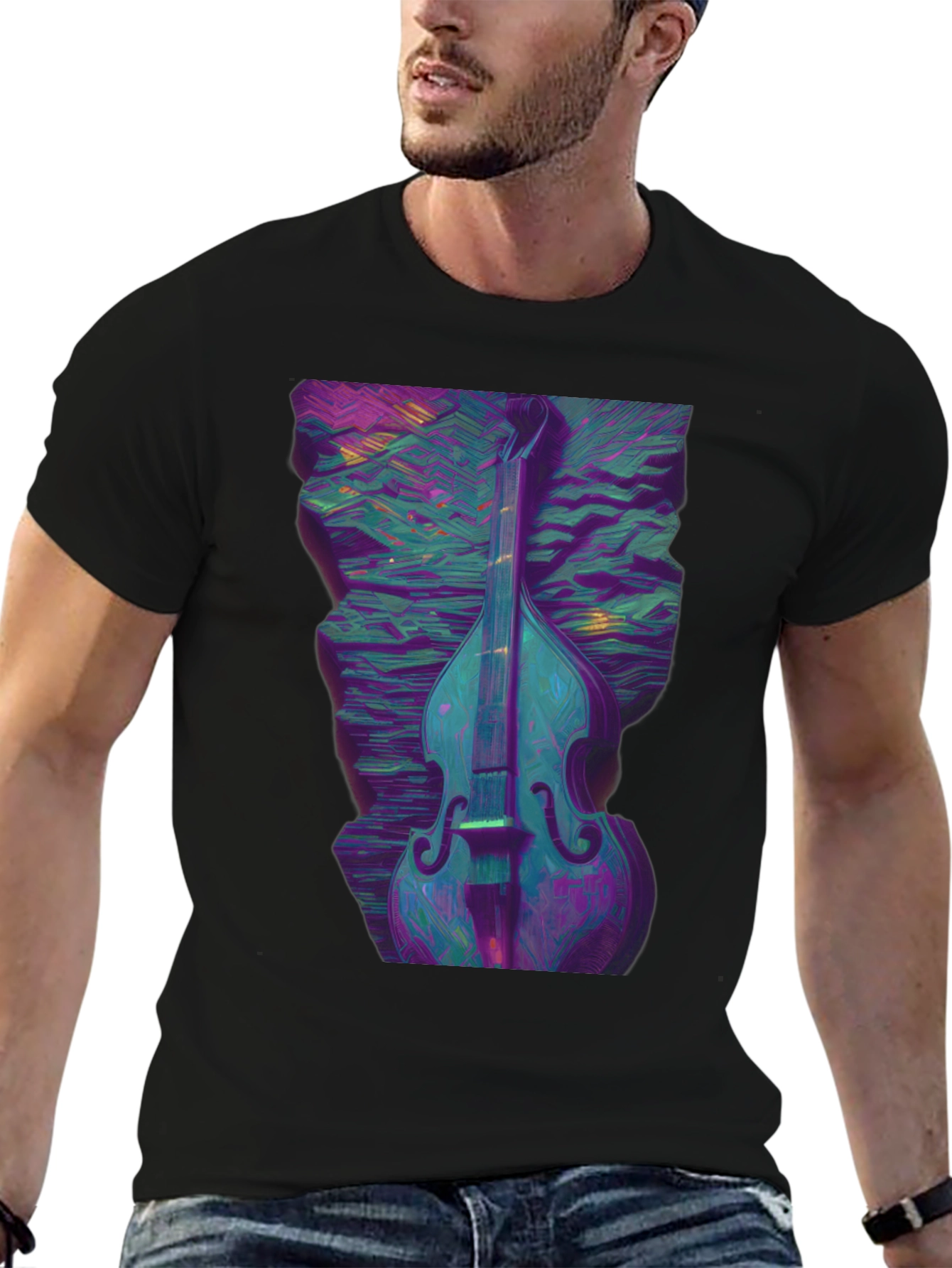 Abstract Double Bass T-Shirt - Musical Art Tee