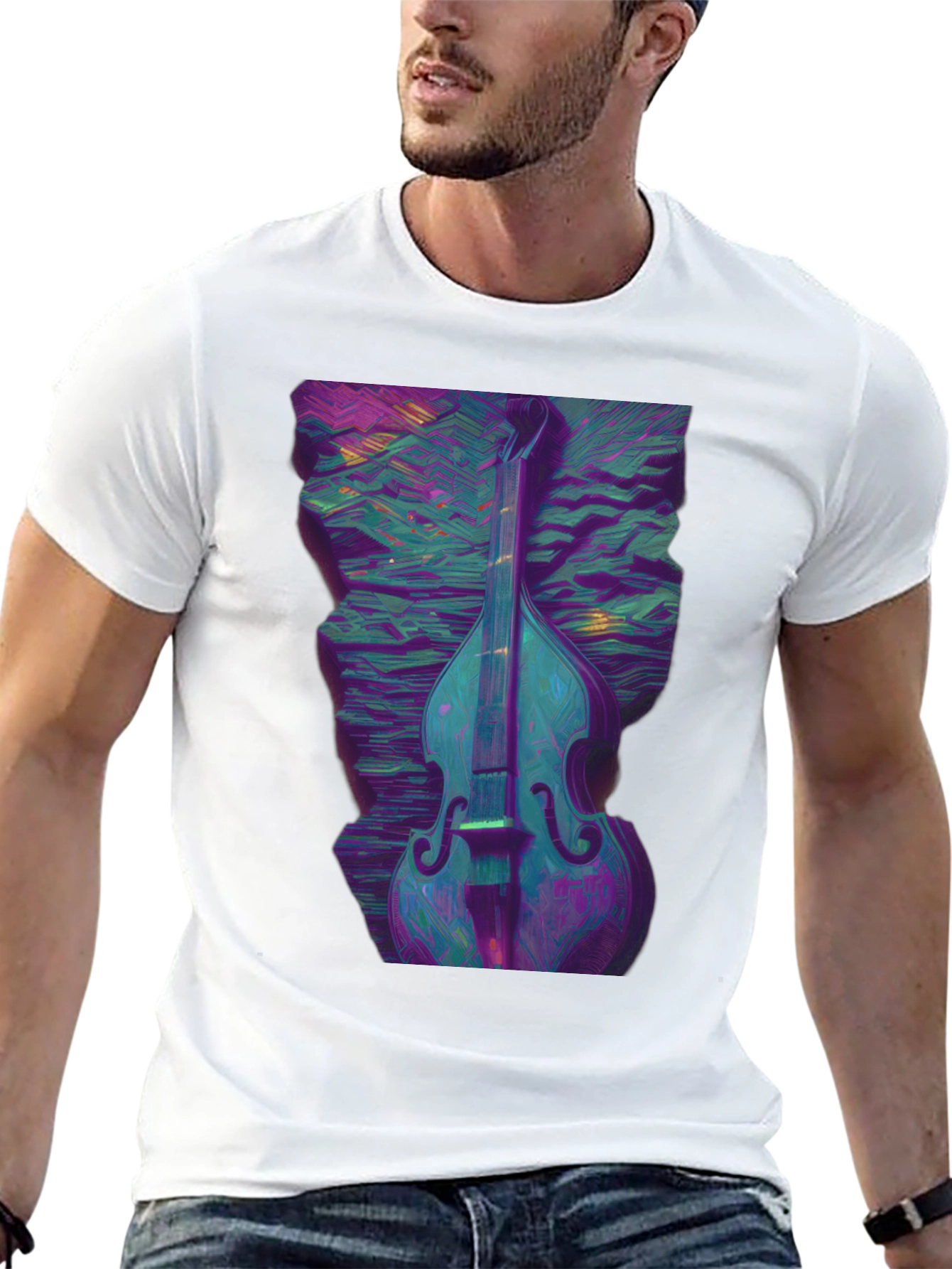 Abstract Double Bass T-Shirt - Musical Art Tee