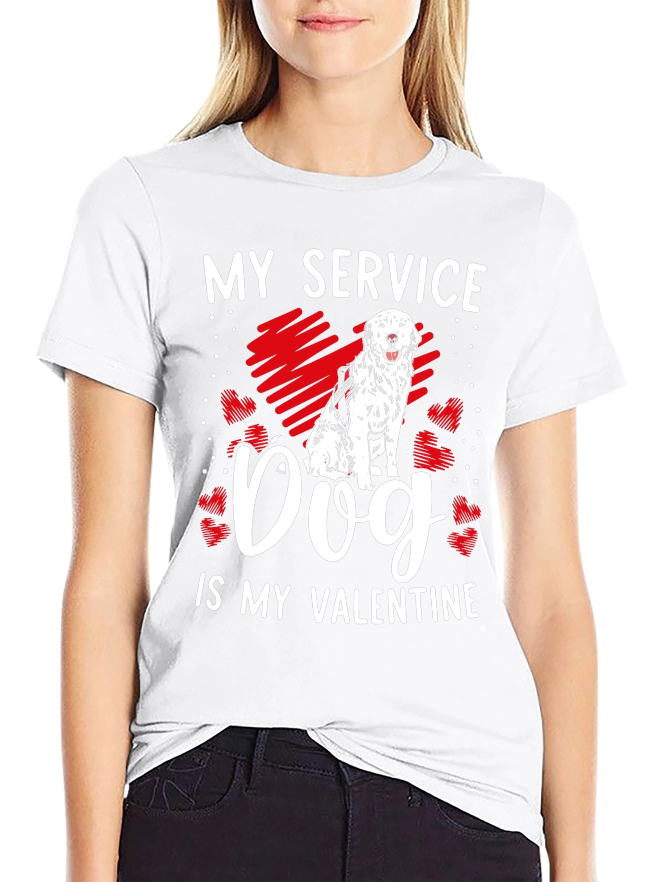 My Service Dog is My Valentine Graphic Tee