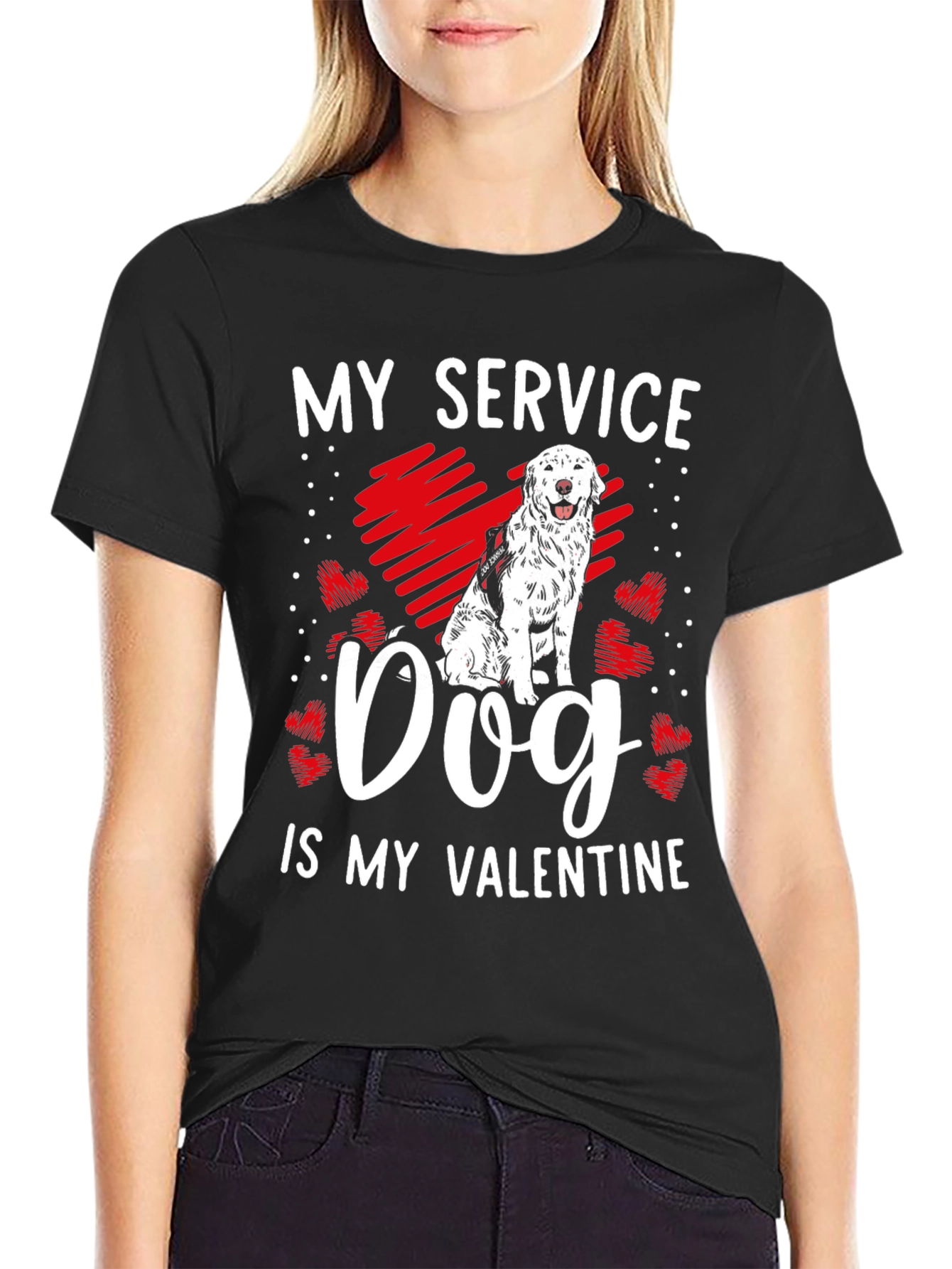 My Service Dog is My Valentine Graphic Tee