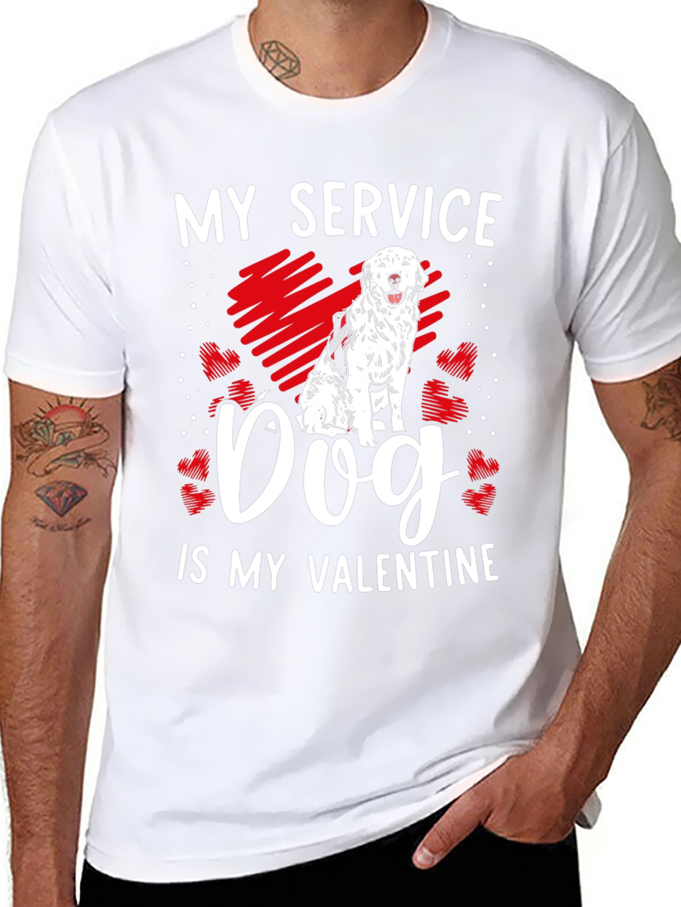 My Service Dog is My Valentine Graphic Tee