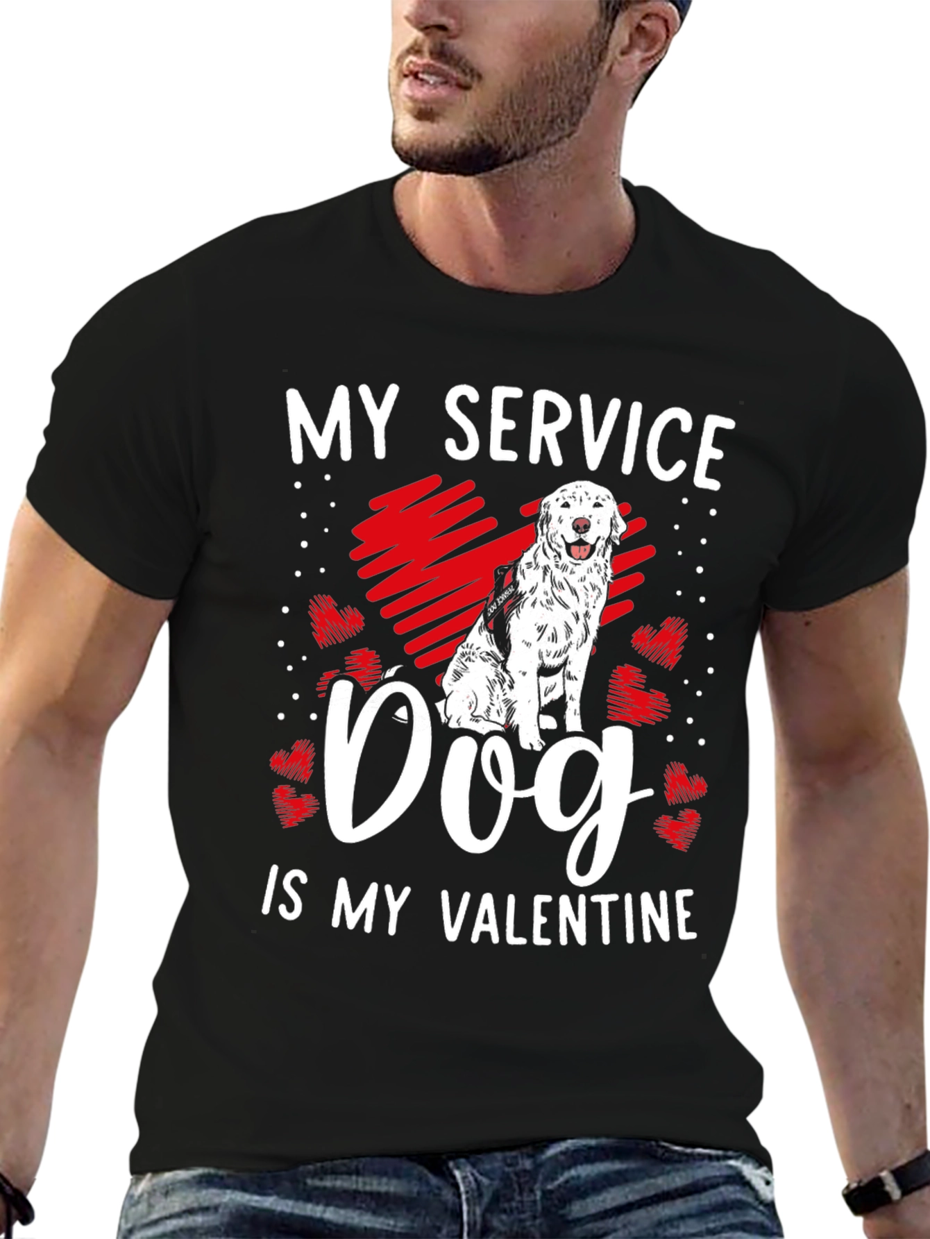 My Service Dog is My Valentine Graphic Tee