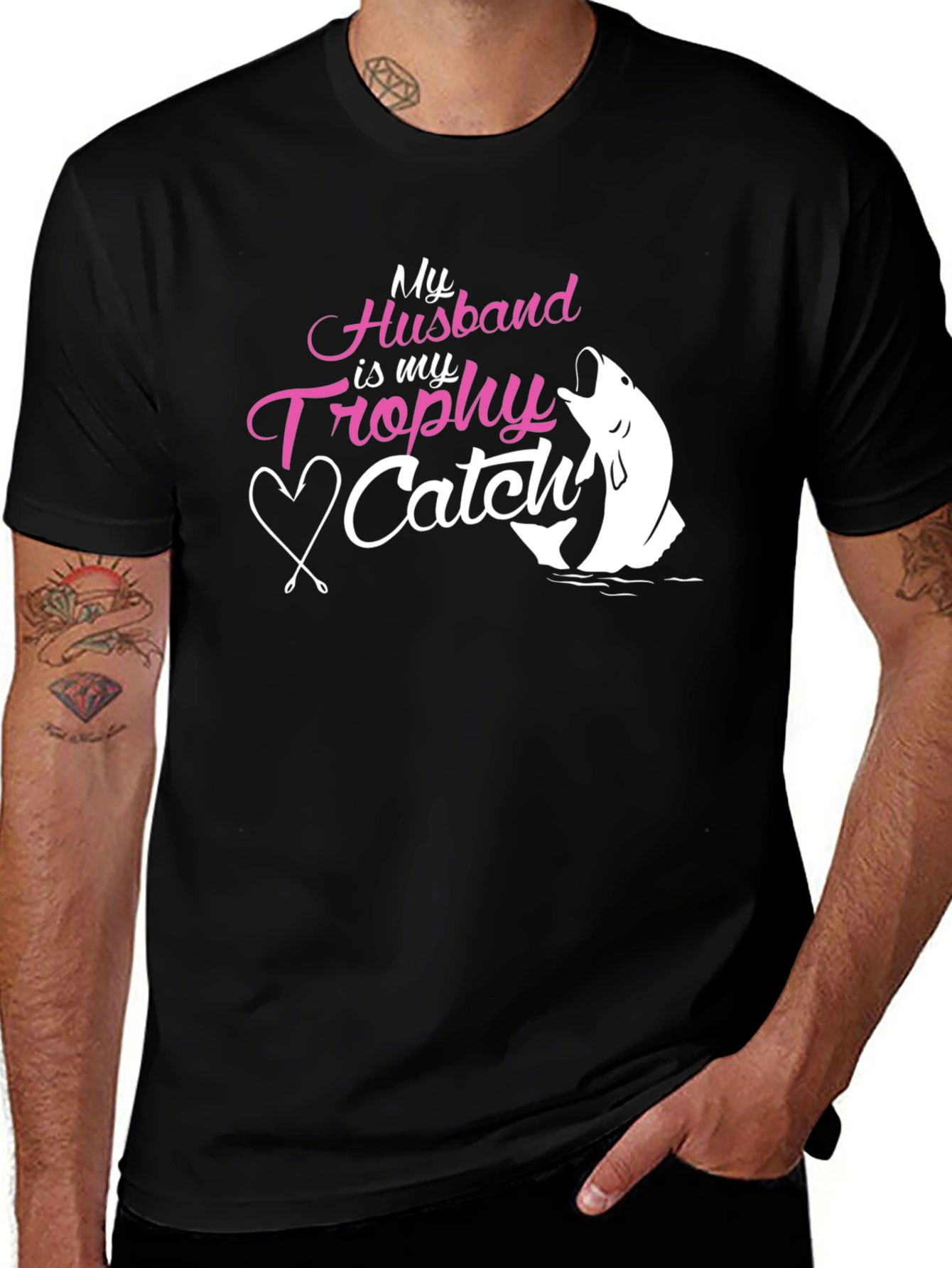 Husband Trophy Catch Tee - Fishing Gift