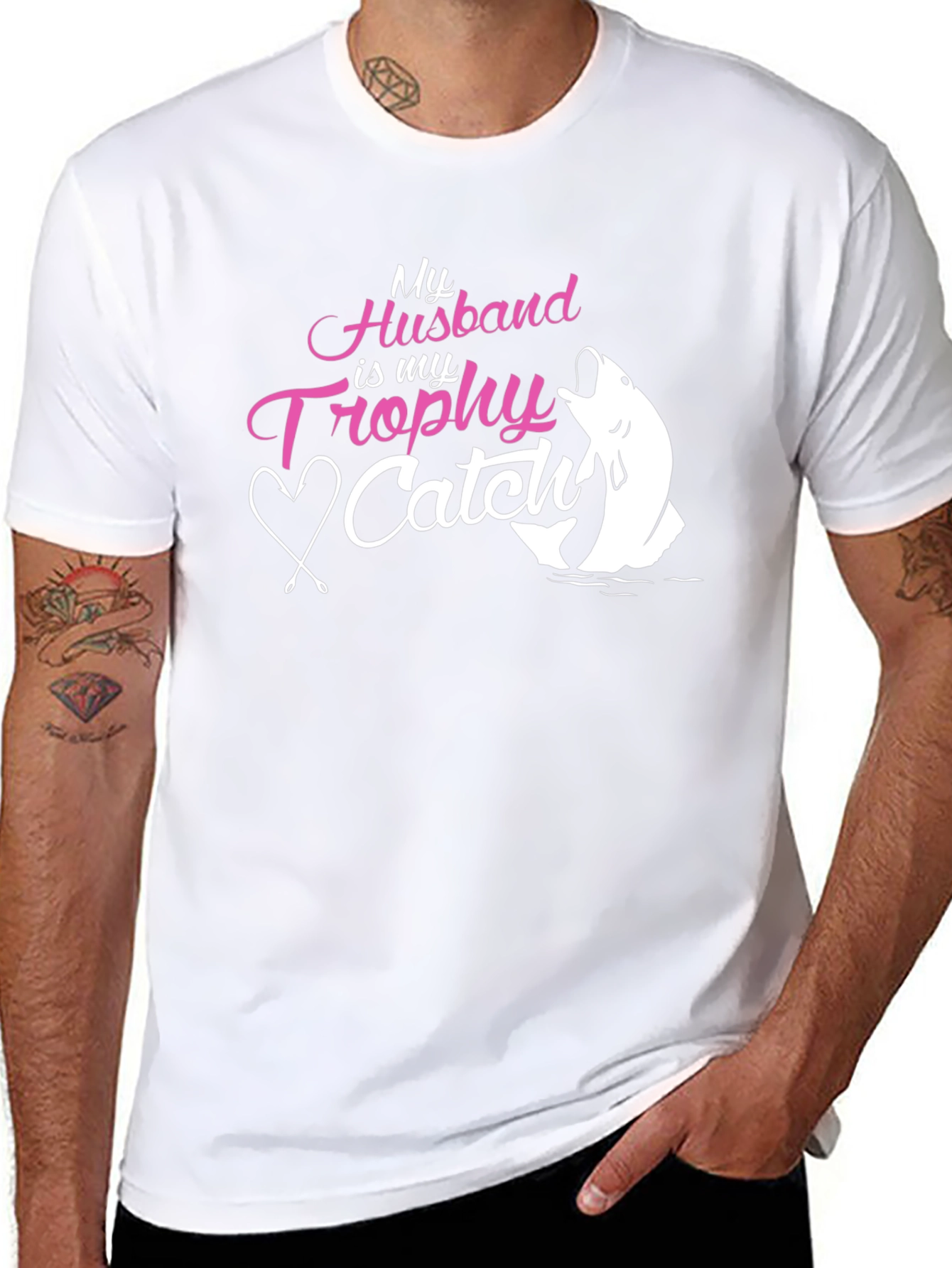 Husband Trophy Catch Tee - Fishing Gift