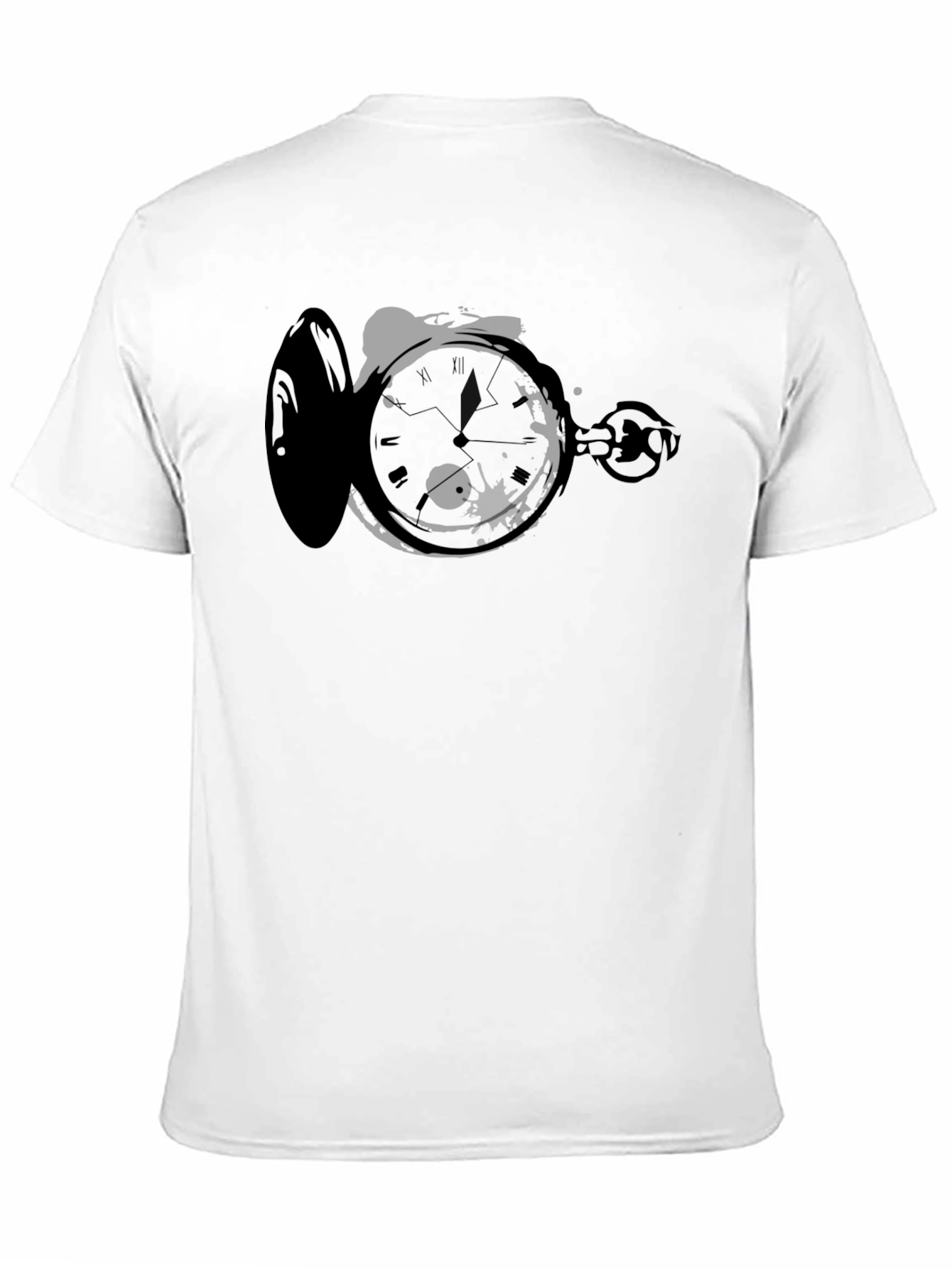 Pocket Watch Graphic Tee - Stylish Mens Black T-Shirt