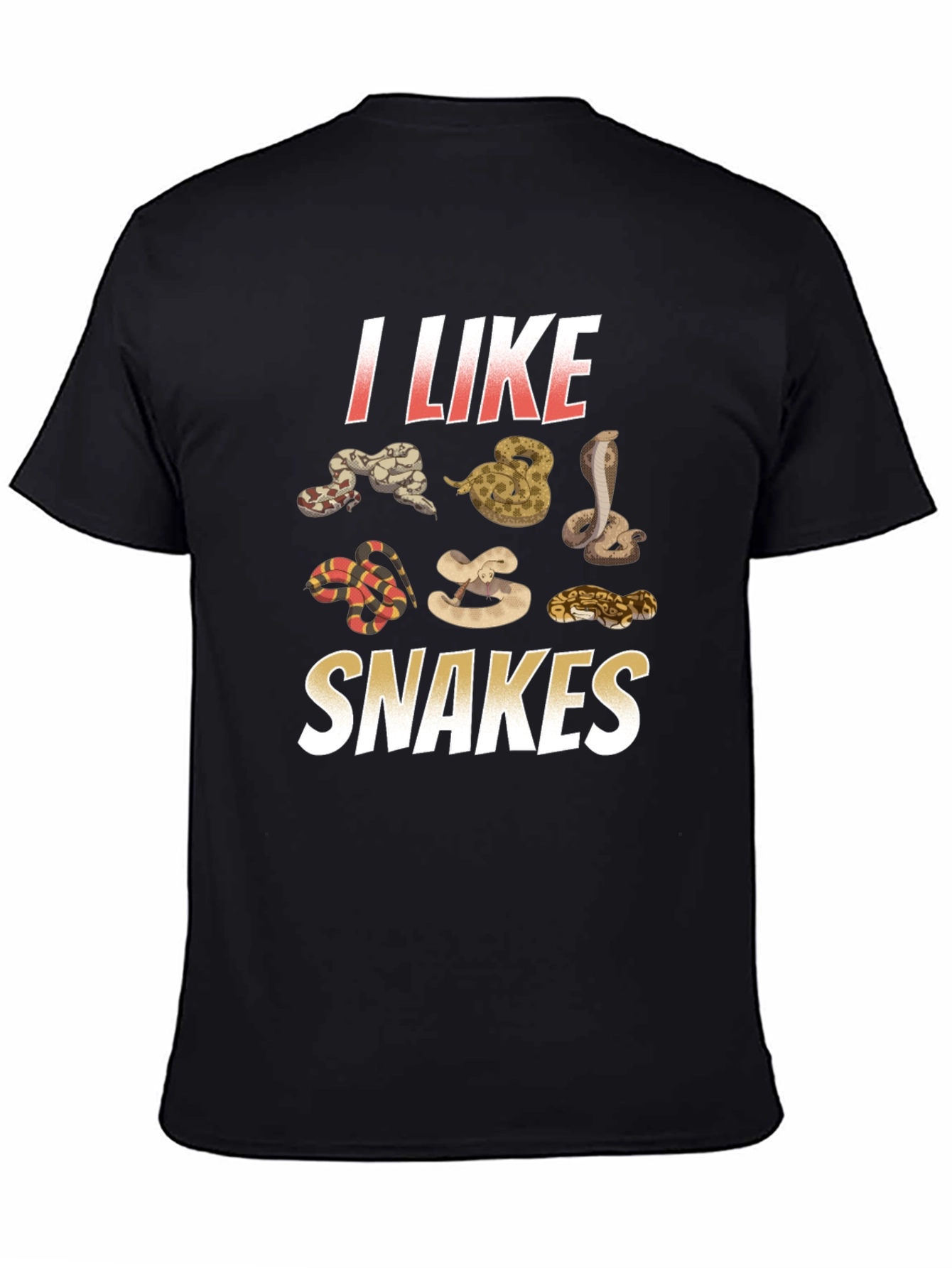 I Like Snakes Graphic Tee - Black Cotton T-Shirt