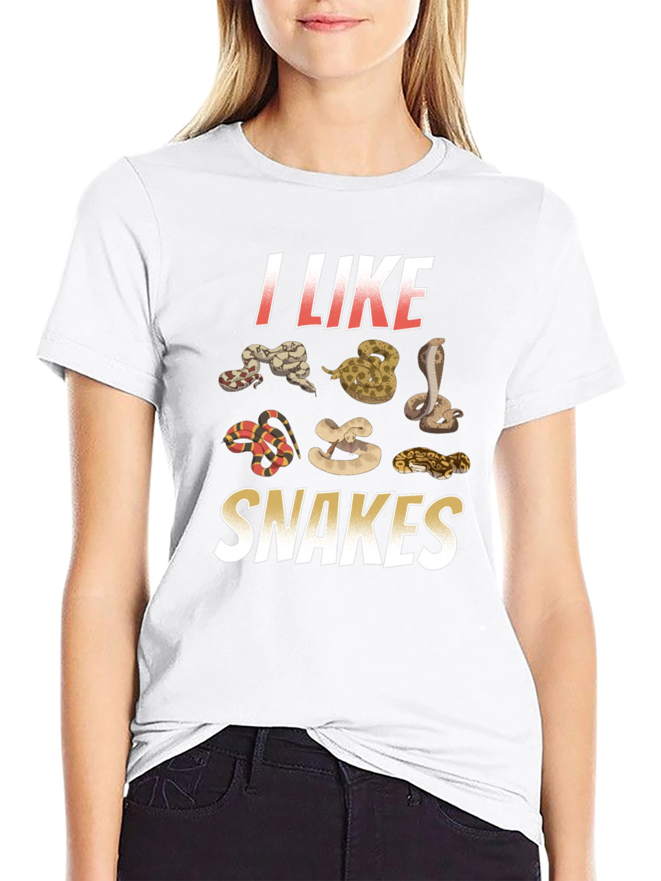 I Like Snakes Graphic Tee - Black Cotton T-Shirt