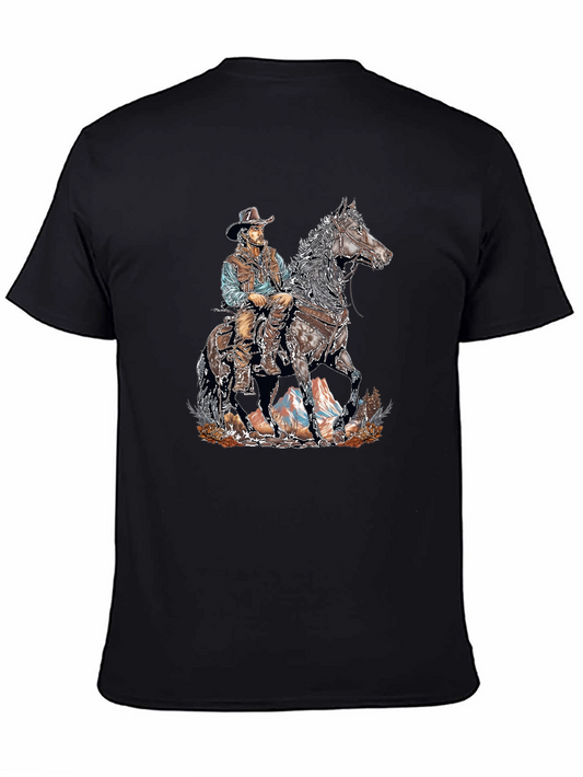 Cowboy on Horseback Graphic Tee - Western Style