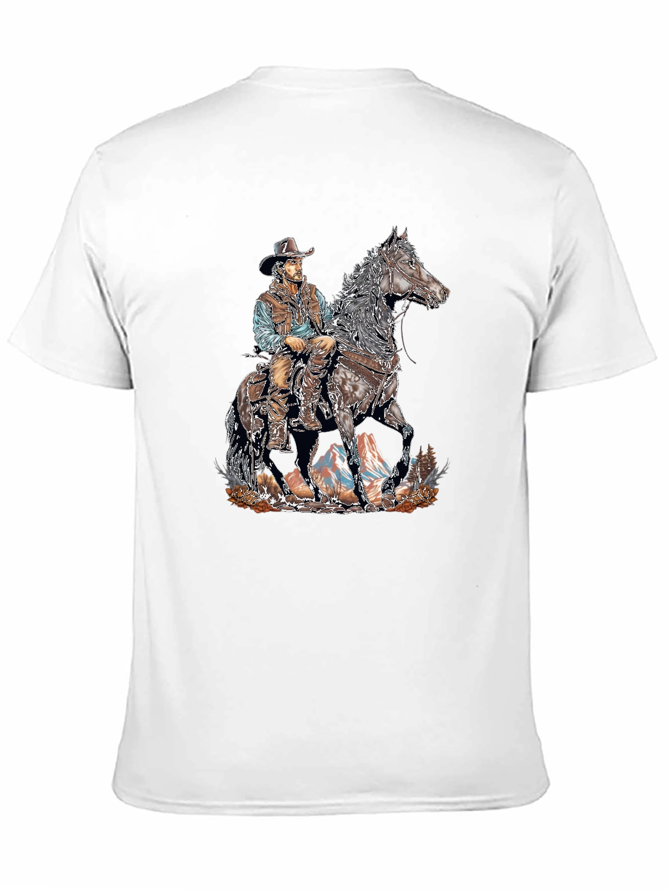 Cowboy on Horseback Graphic Tee - Western Style