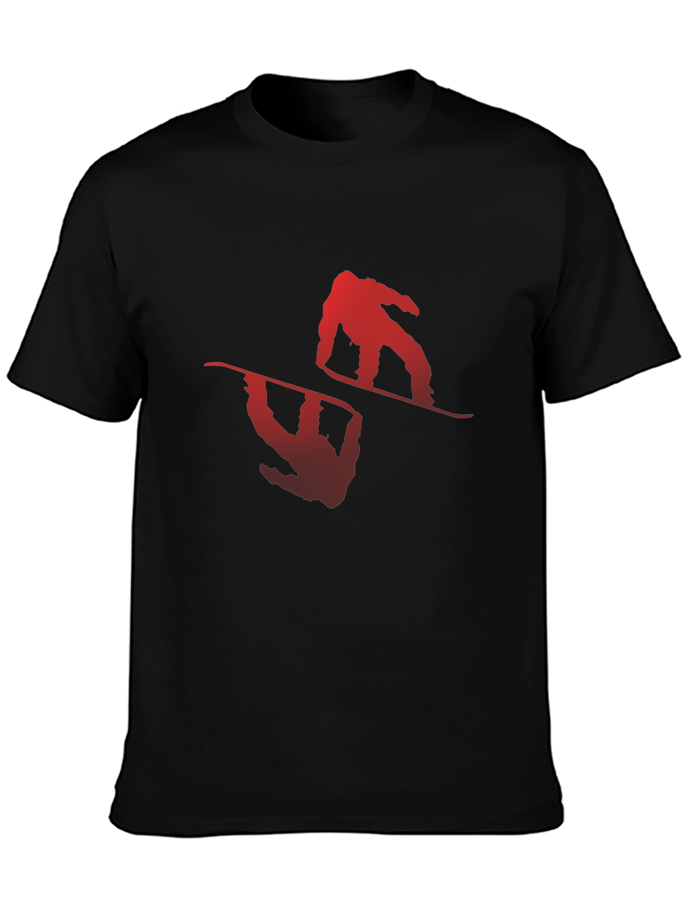 Mens Black Snowboarder Graphic Tee