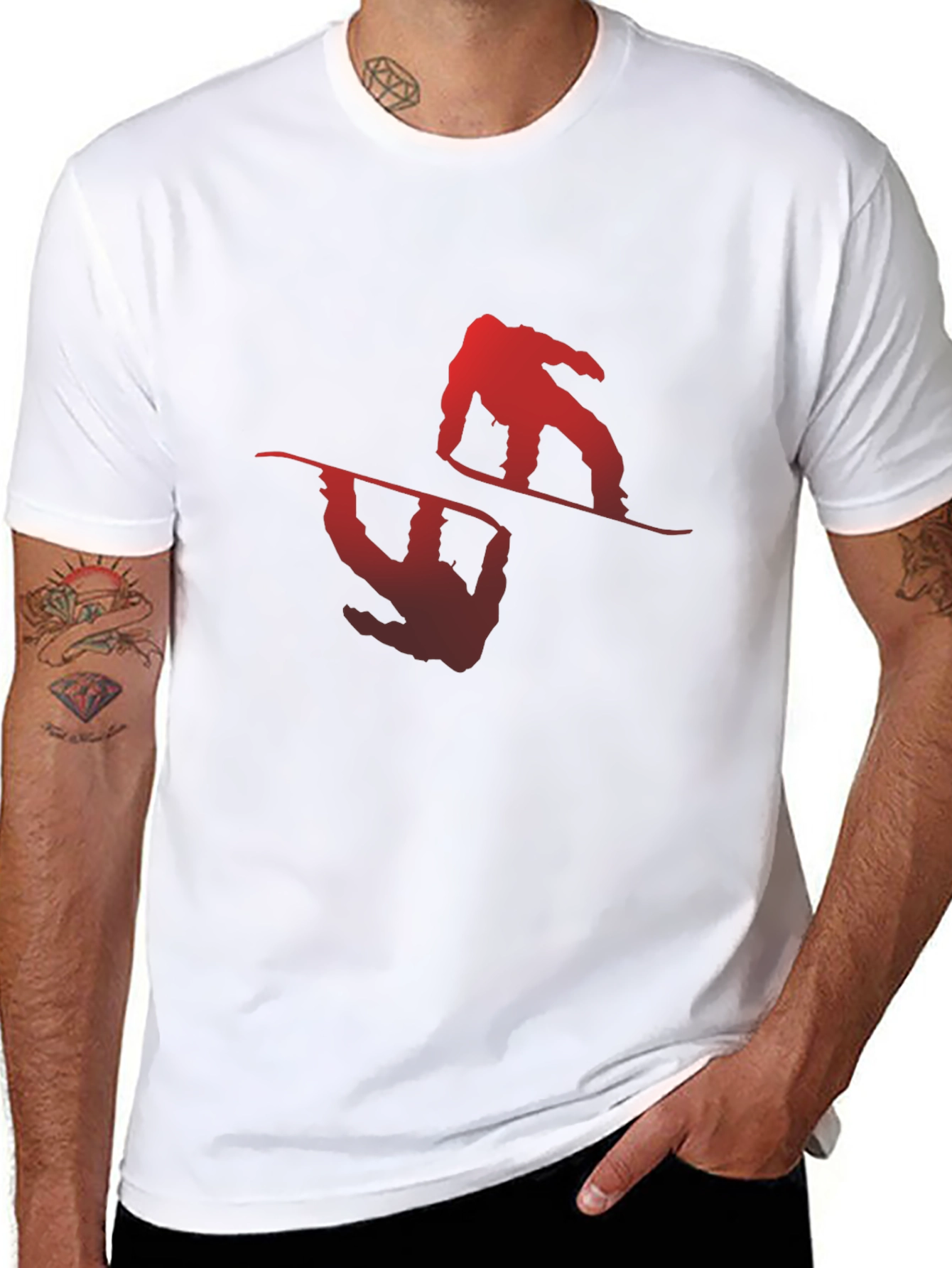 Mens Black Snowboarder Graphic Tee