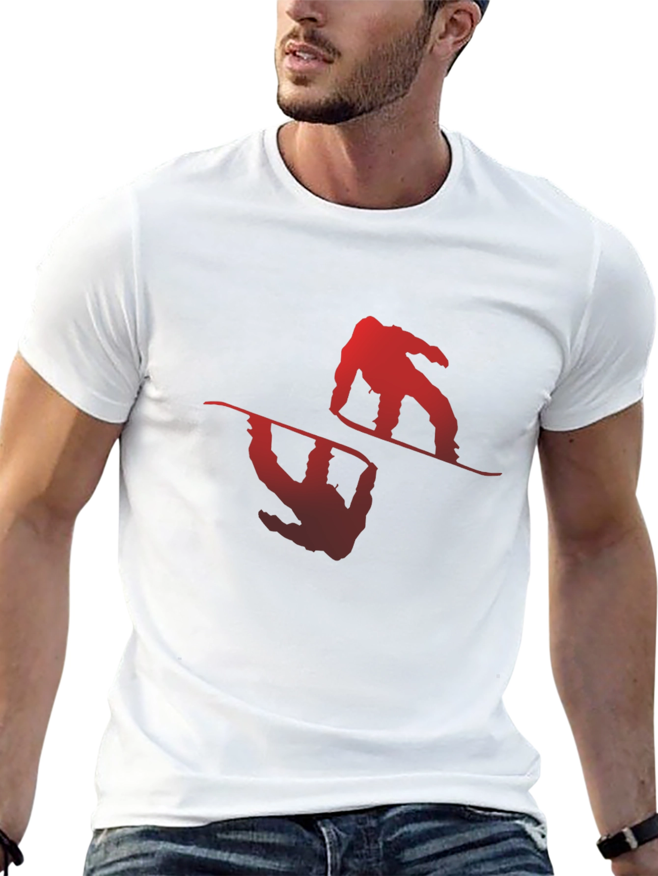 Mens Black Snowboarder Graphic Tee