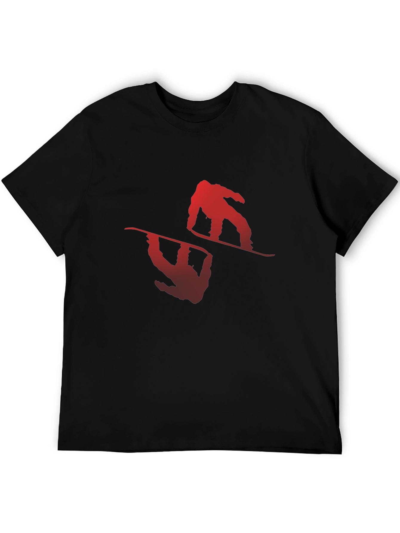 Mens Black Snowboarder Graphic Tee