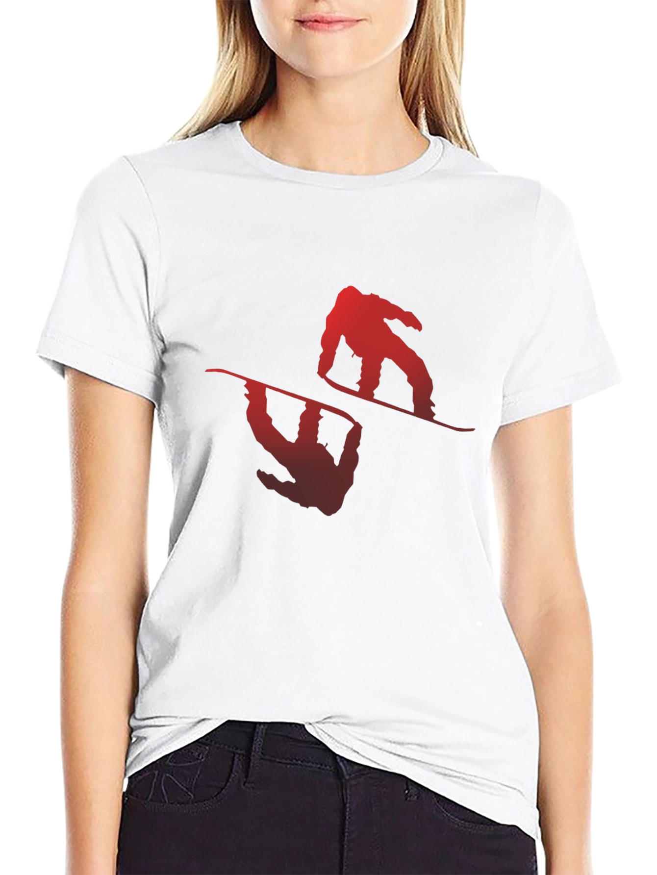 Mens Black Snowboarder Graphic Tee