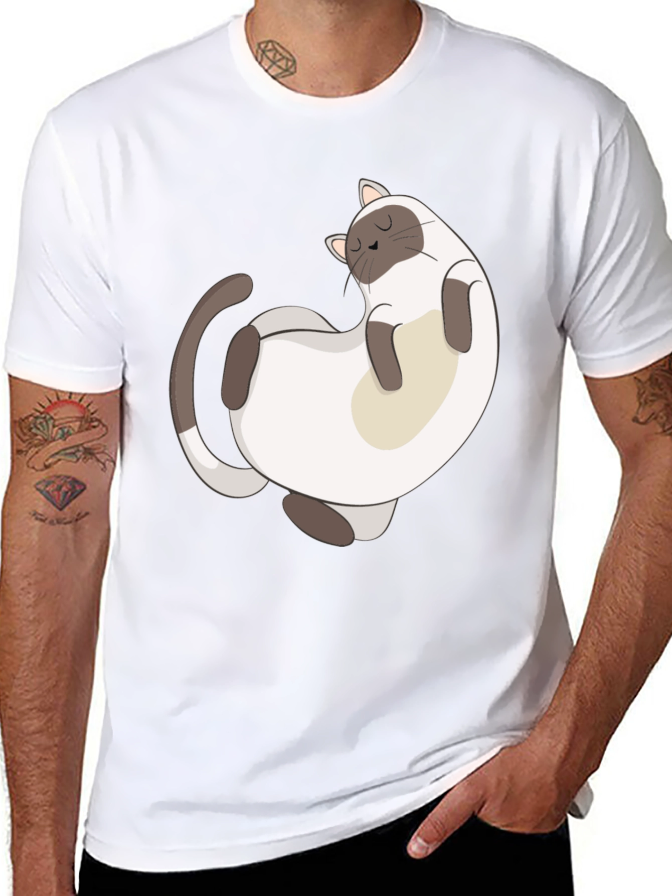 Siamese Cat Nap T-Shirt - Relaxed Fit