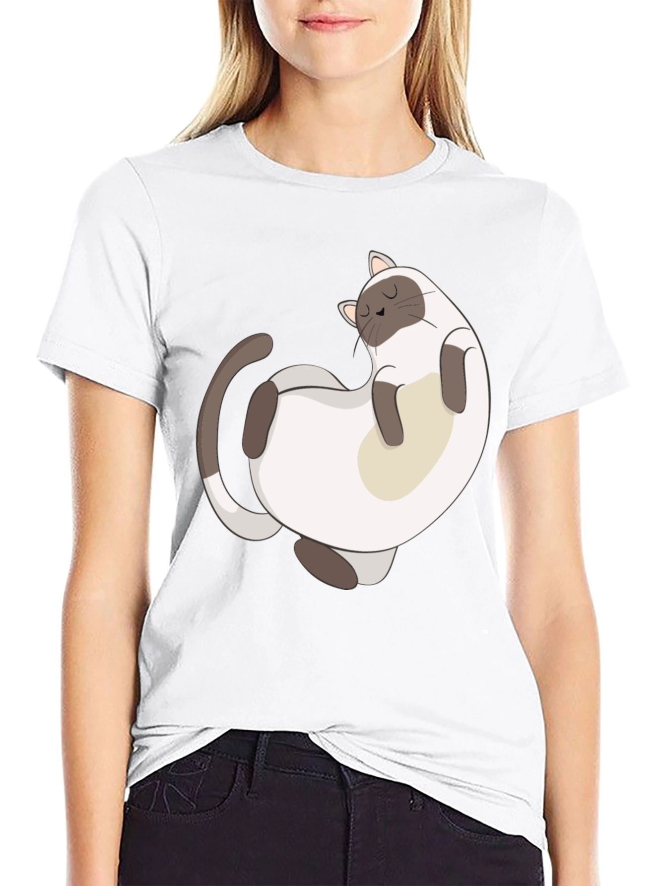Siamese Cat Nap T-Shirt - Relaxed Fit