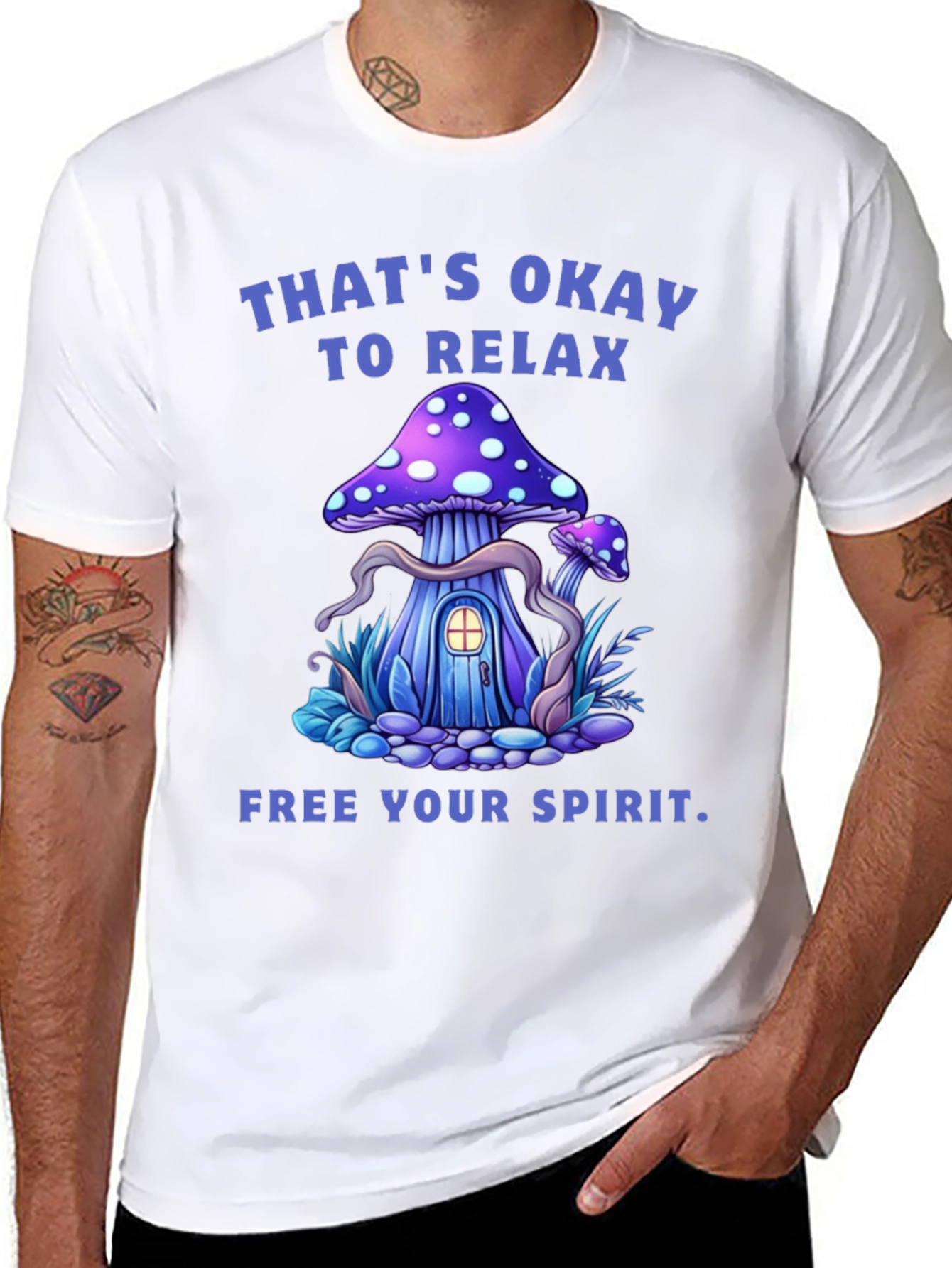 Relax Mushroom Graphic Tee - Free Your Spirit