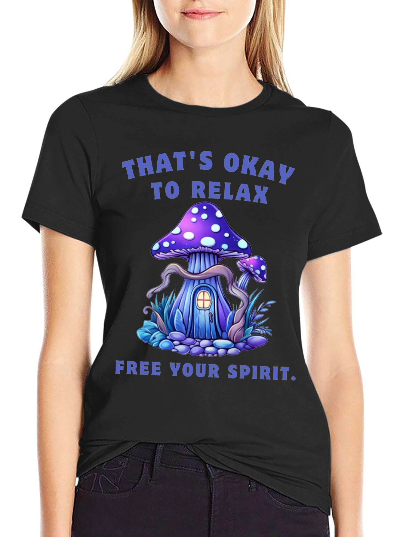 Relax Mushroom Graphic Tee - Free Your Spirit