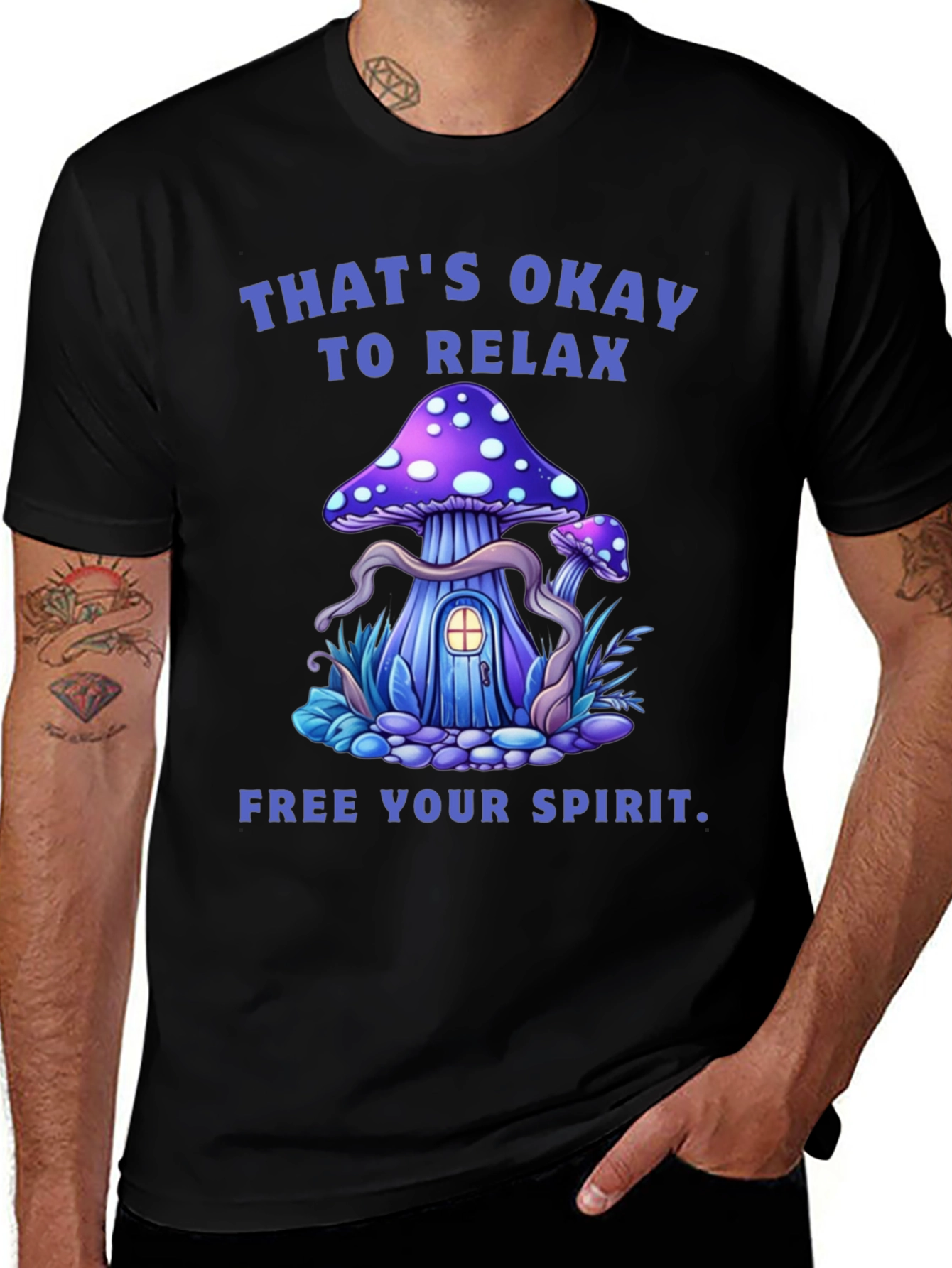 Relax Mushroom Graphic Tee - Free Your Spirit