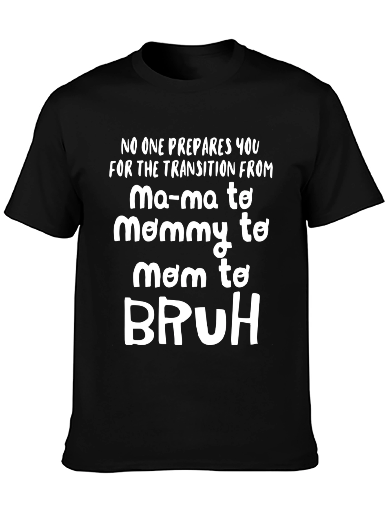 Mommy to Bruh Black Graphic T-Shirt