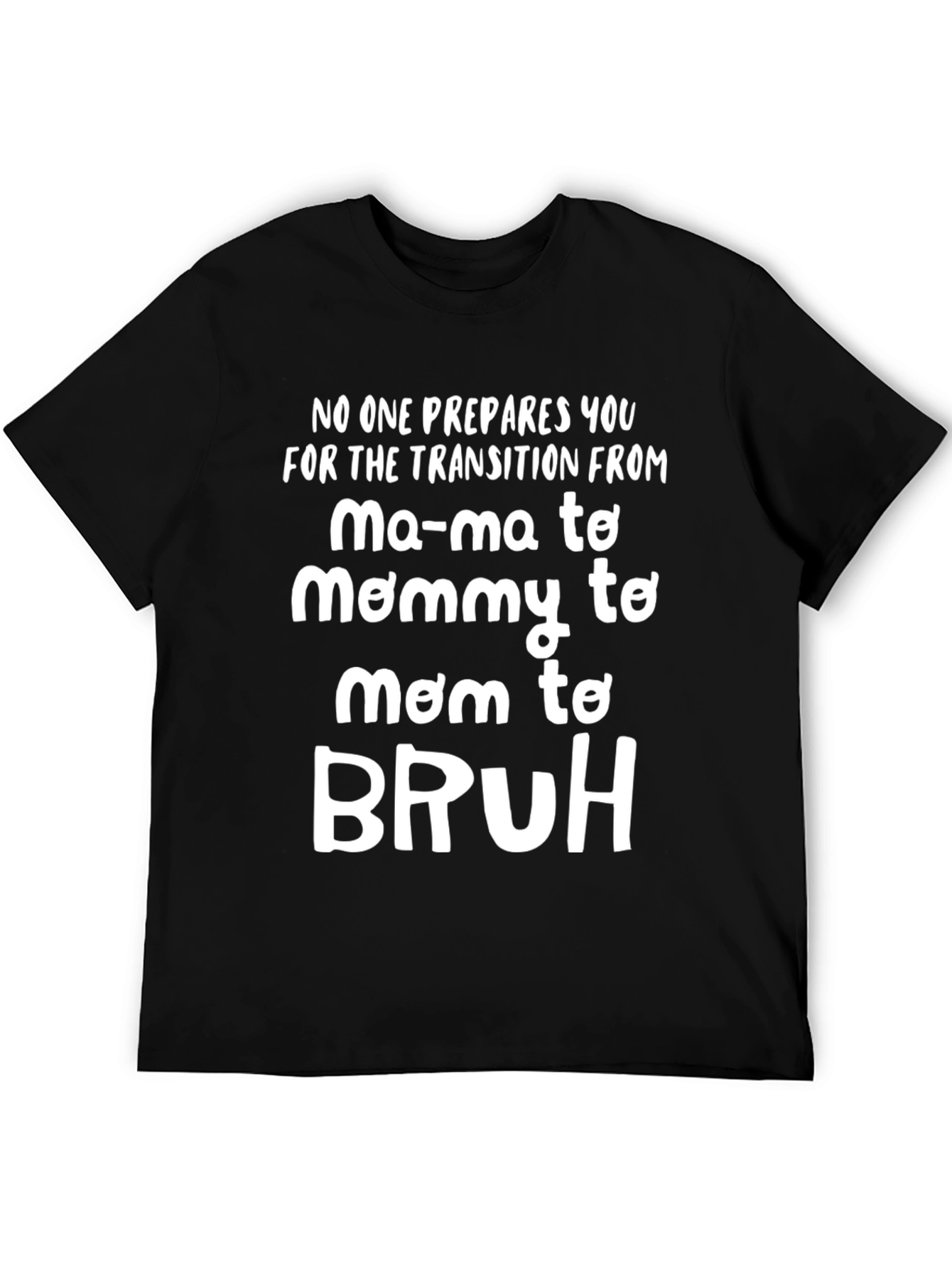 Mommy to Bruh Black Graphic T-Shirt